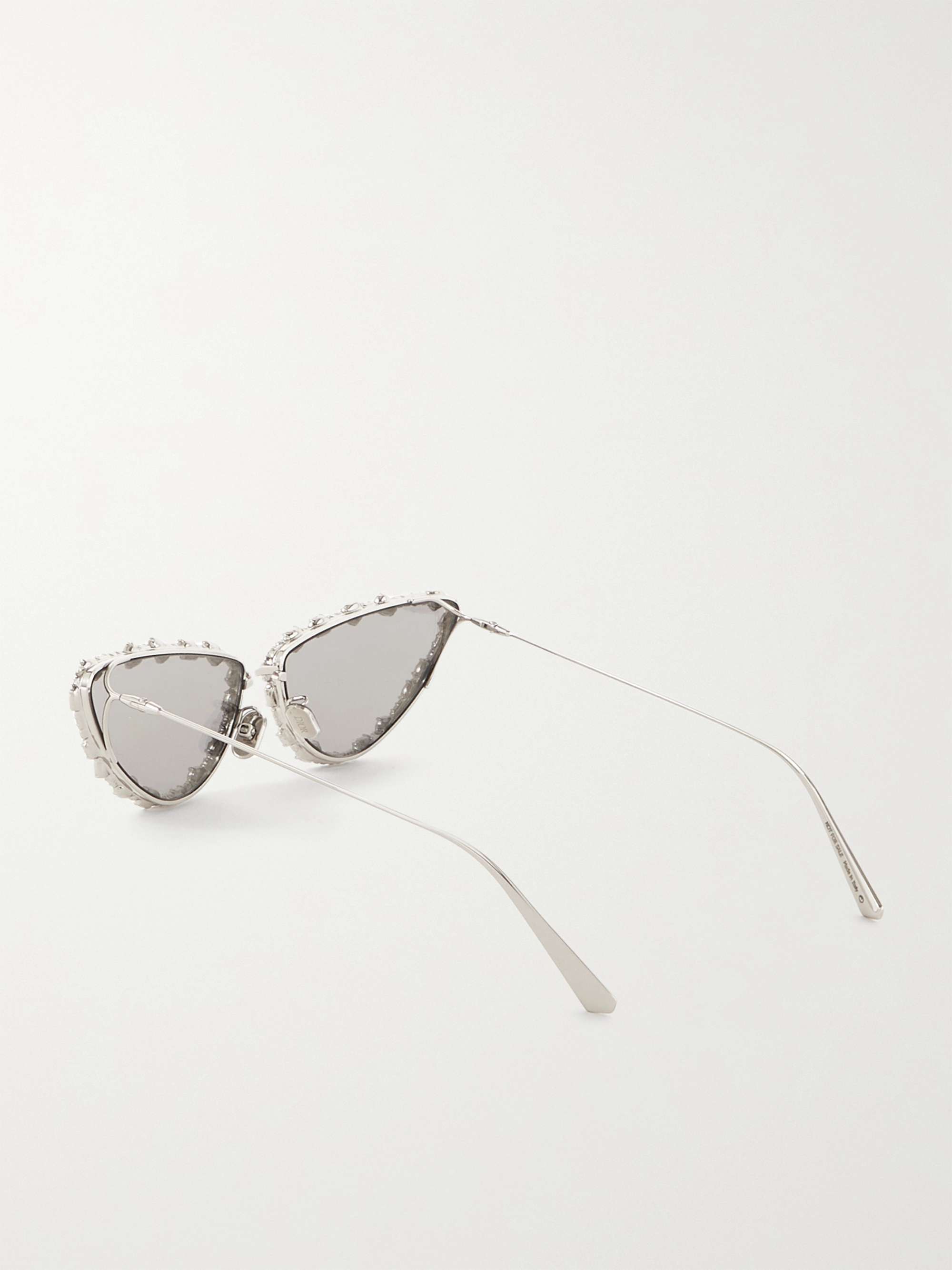 DIOR EYEWEAR 미스디올 캣아이 크리스털 장식 골드 톤 선글라스