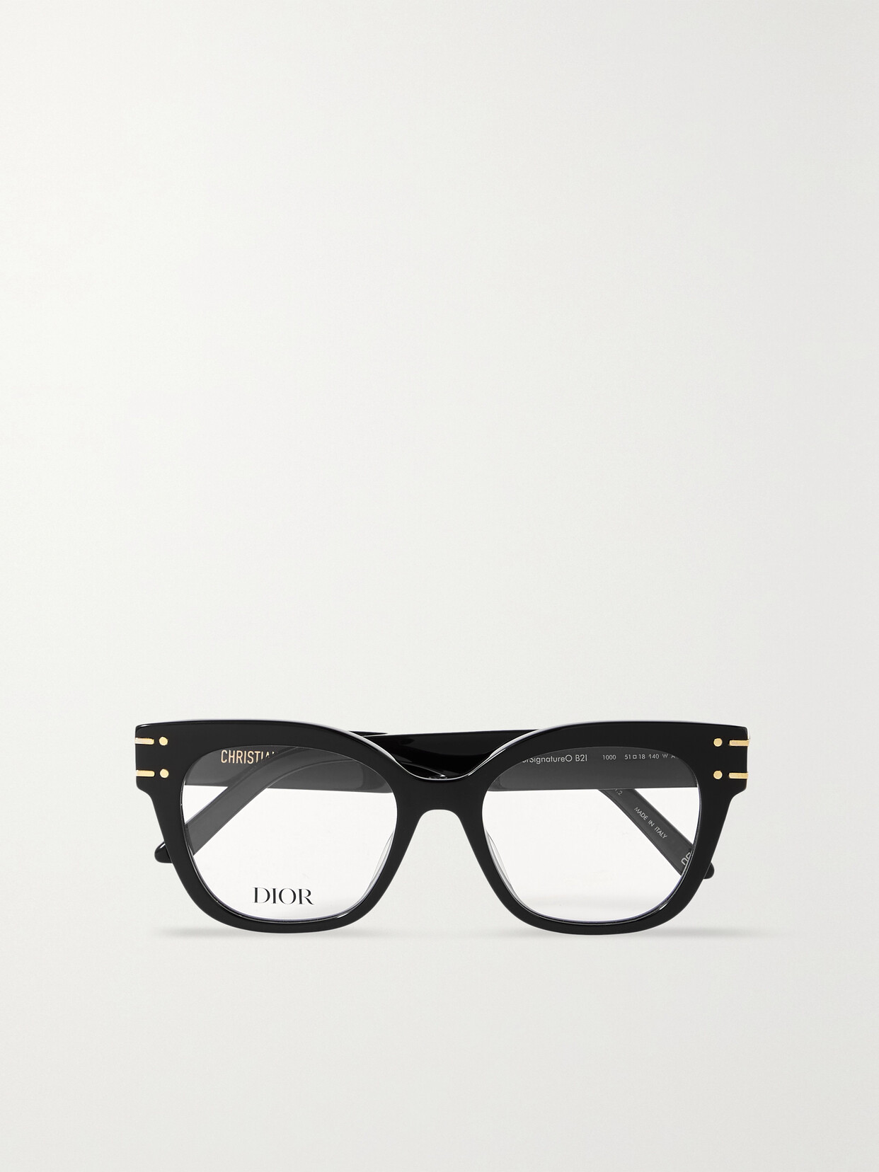 DIOR Eyewear - Diorsignatureo B2i Square-frame Acetate And Gold-tone Optical Glasses - Black