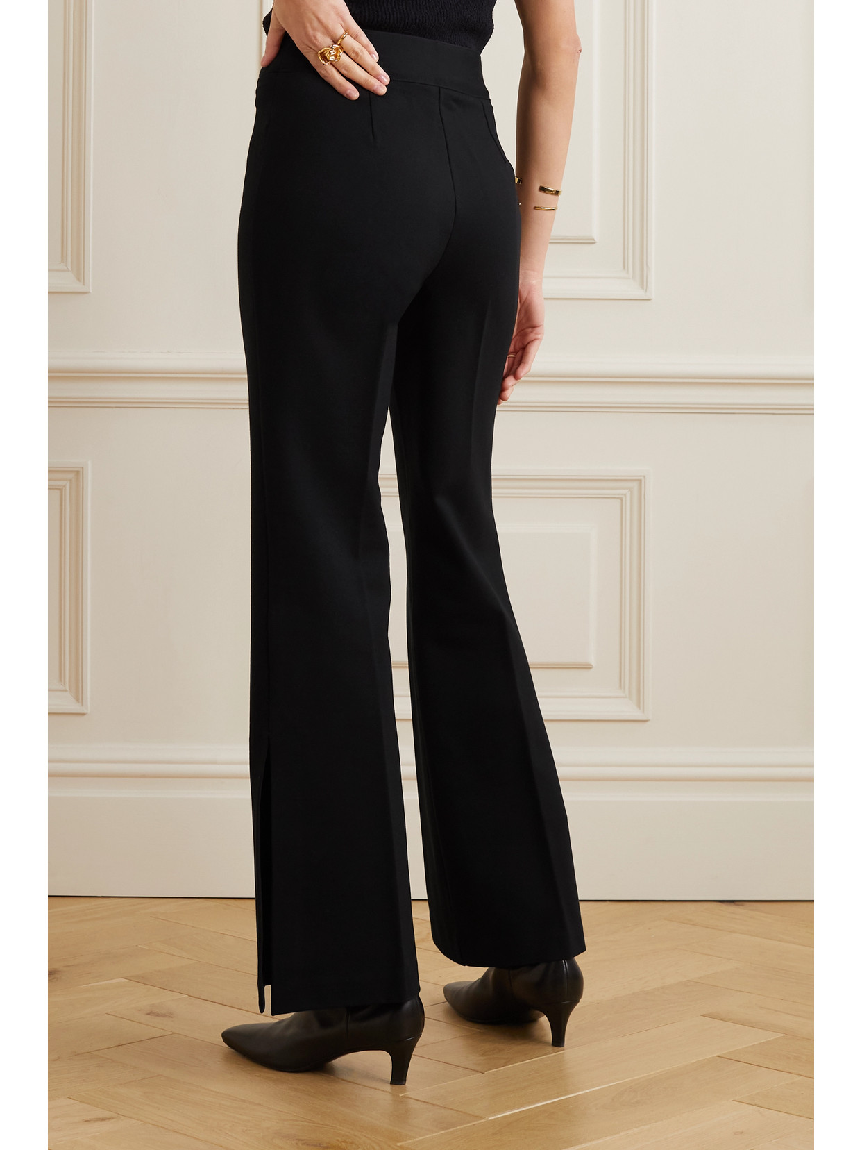Spanx The Perfect Stretch-ponte Flared Pants In Black