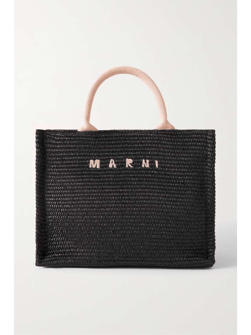 Marni Embroidered Raffia Tote