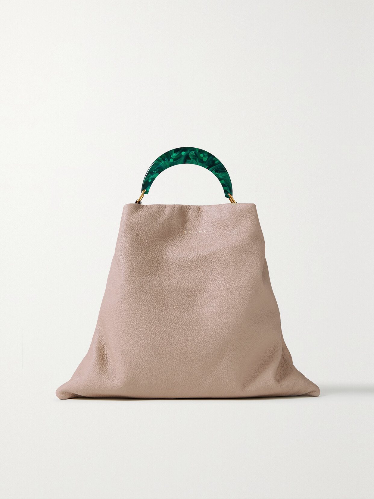 MARNI Leather-trimmed shearling and vinyl tote