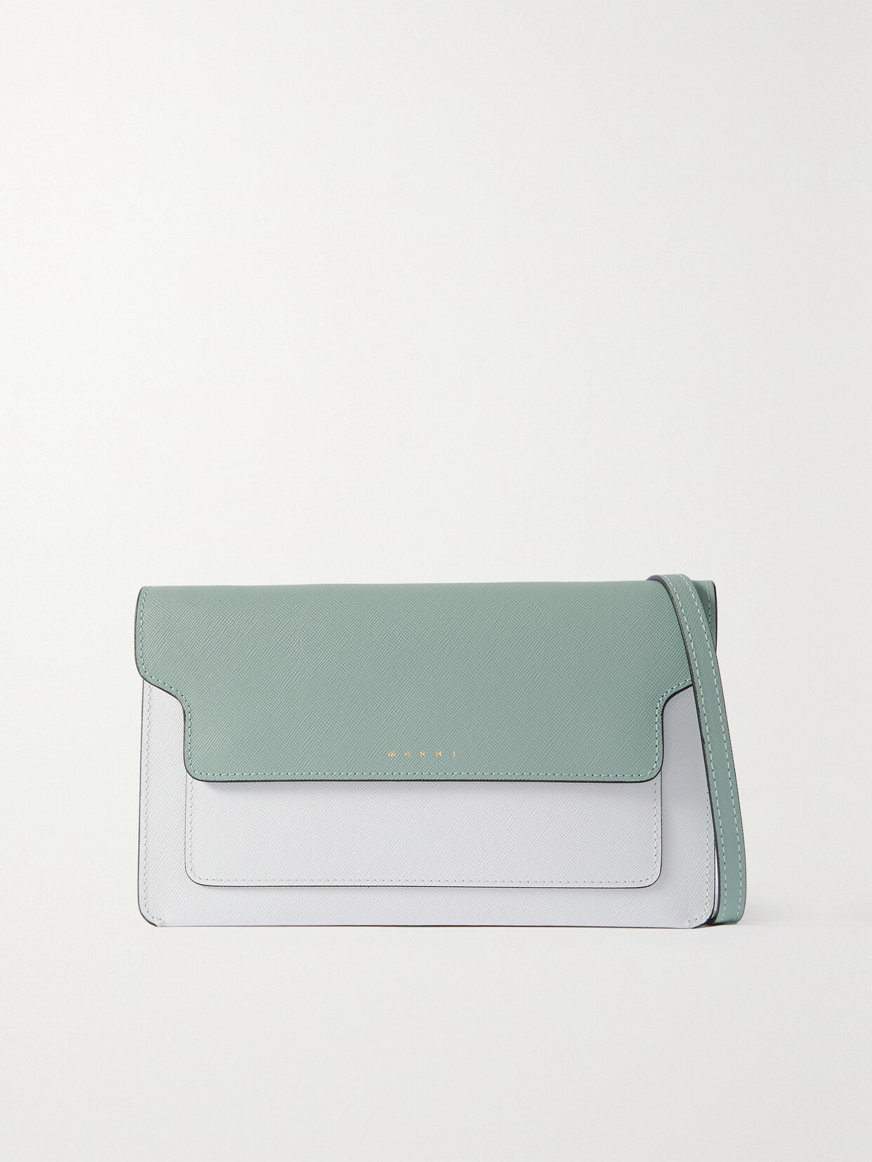 Marni - Color-block Textured-leather Pouch - White