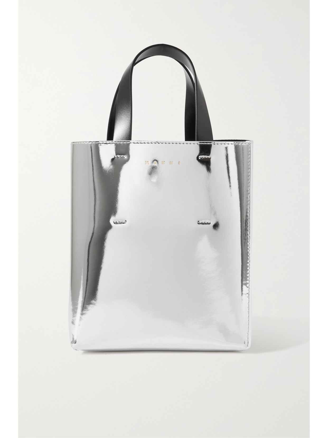 Marni - Museo Metallic Leather Tote - Silver