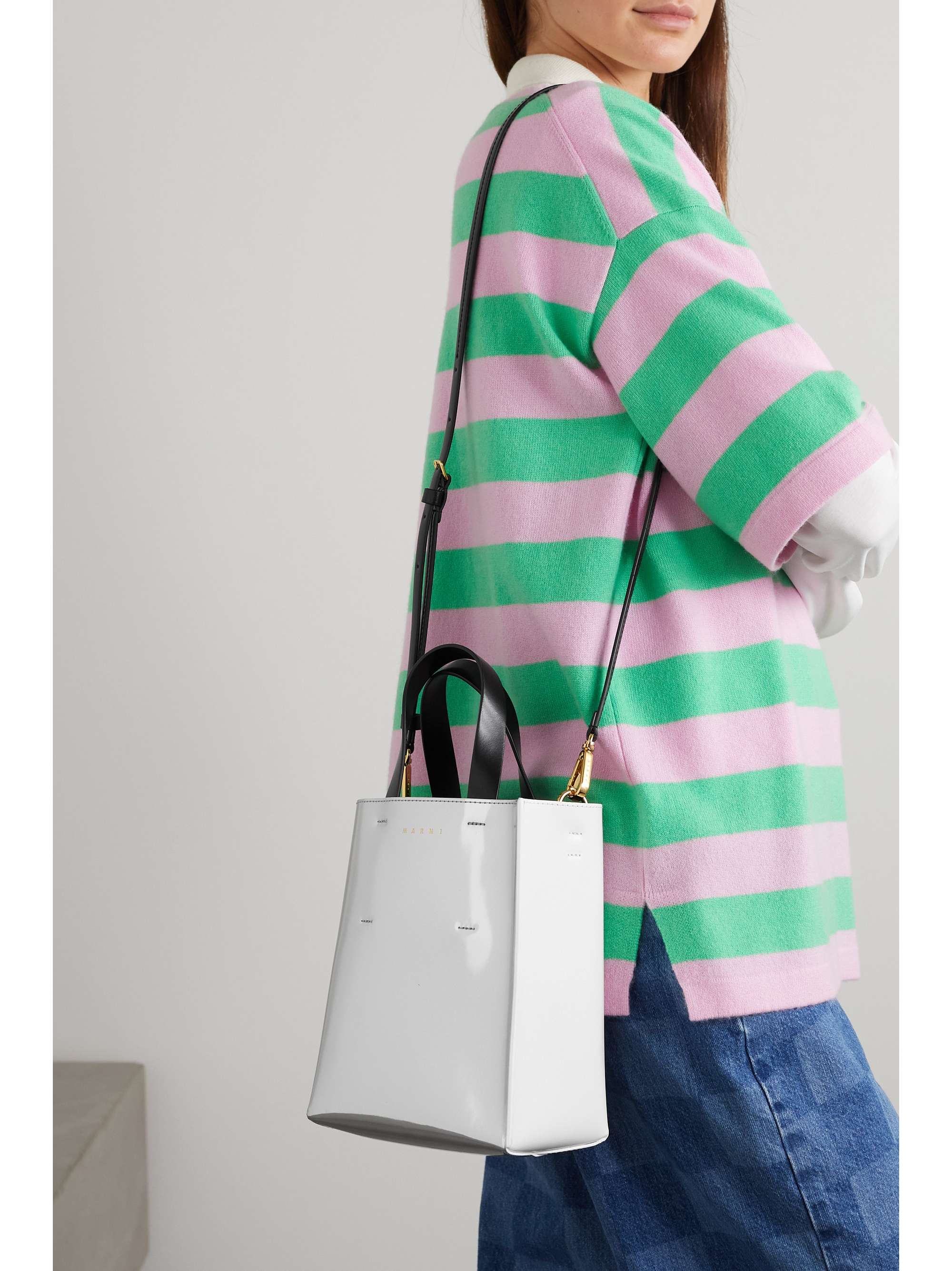 Museo metallic leather tote