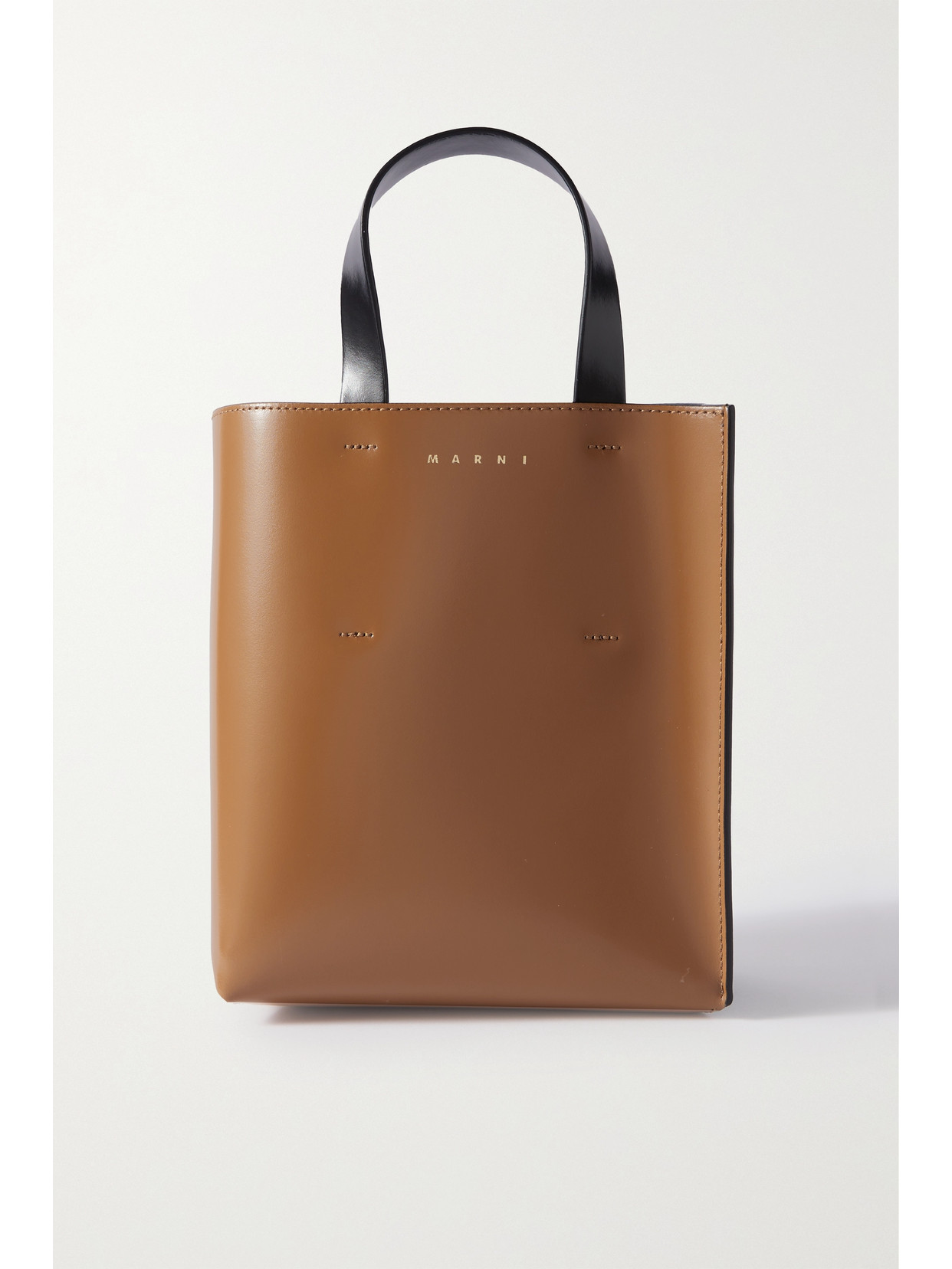 Marni - Museo Mini Color-block Leather Tote - Brown