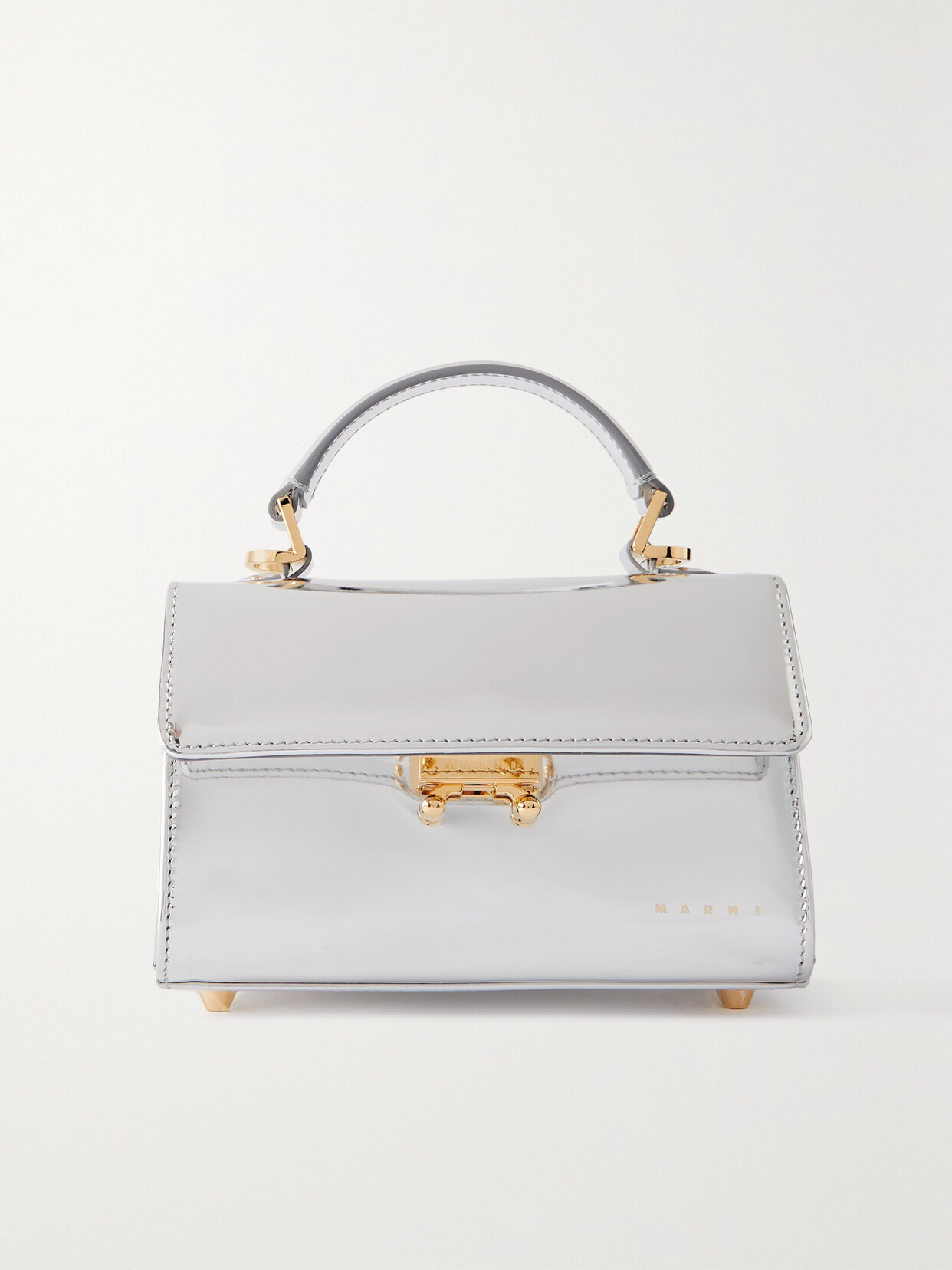 VERSACE Mini mirrored-leather shoulder bag in 2023