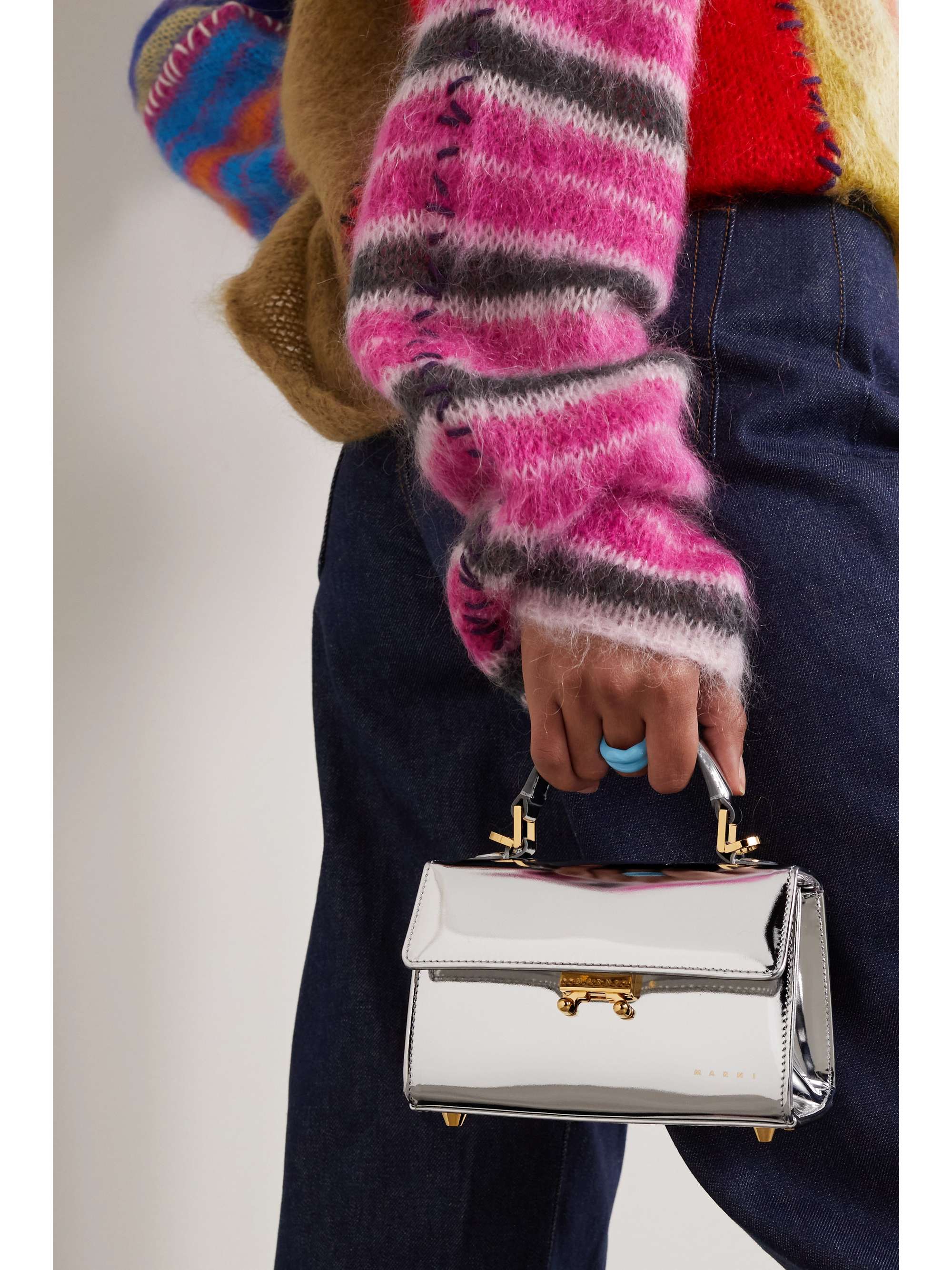 Relativity mini mirrored-leather shoulder bag