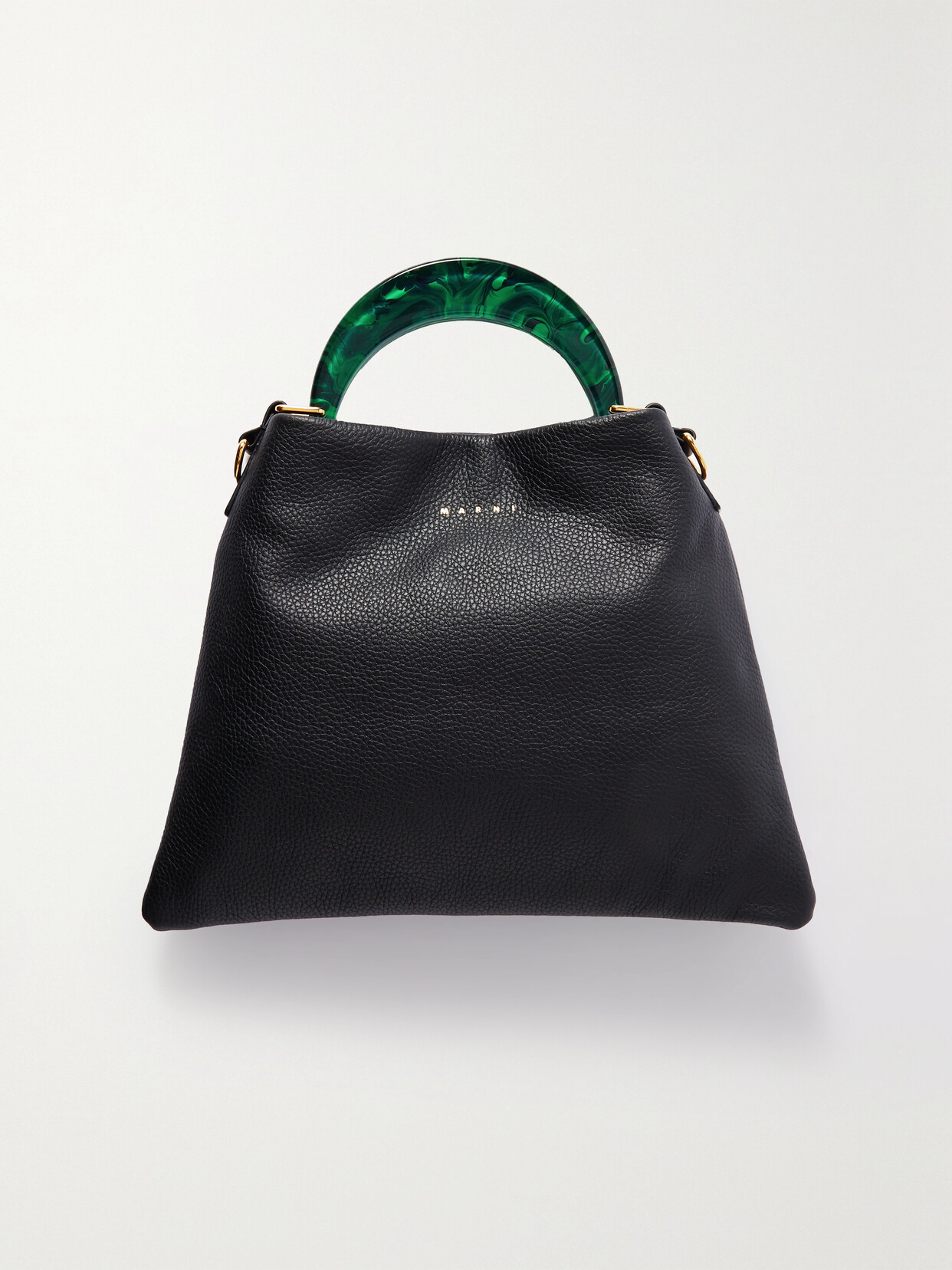 Marni - Venice Small Textured-leather Tote - Black