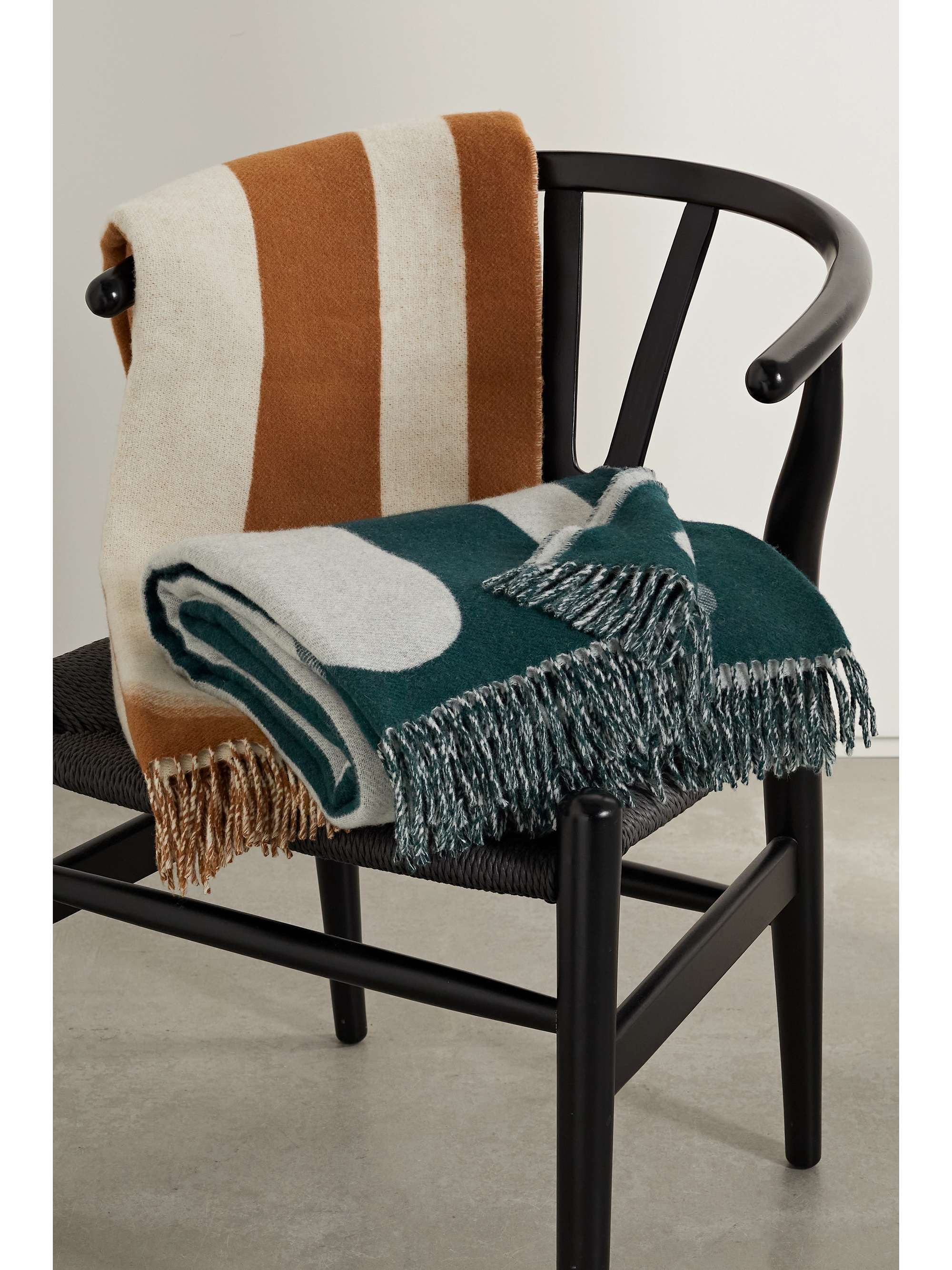 RAAWII + Nicholai Wiig-Hansen Brush striped wool and cashmere-blend blanket