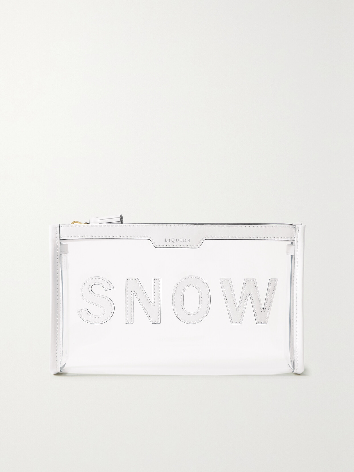 Anya Hindmarch - Appliquéd Leather-trimmed Pvc Pouch - Neutrals