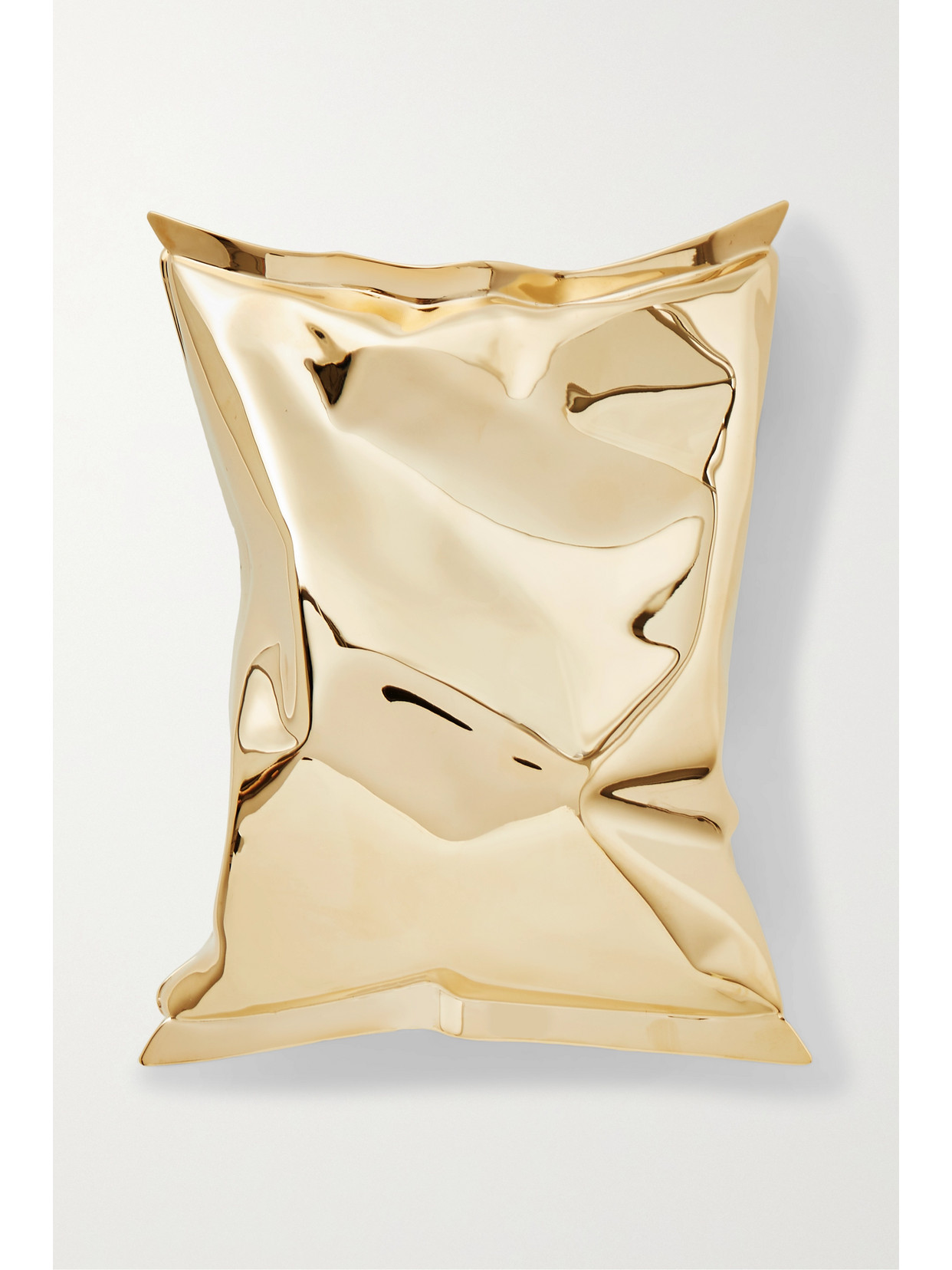 Shop Anya Hindmarch Crisp Packet Gold-tone Clutch