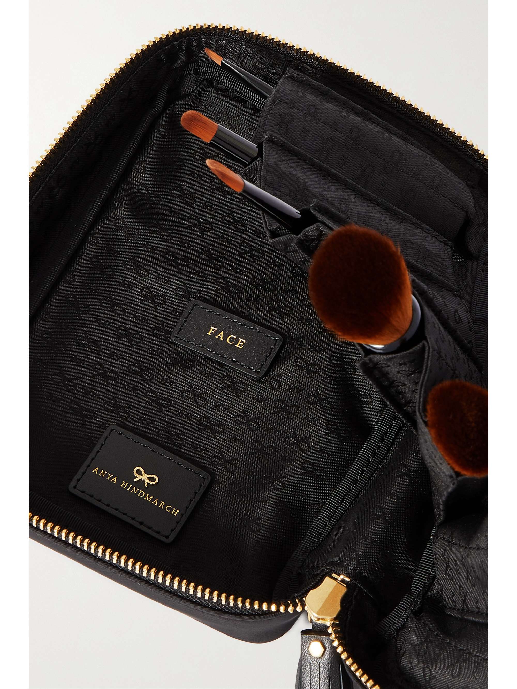 ANYA HINDMARCH Leather-trimmed ECONYL cosmetics case