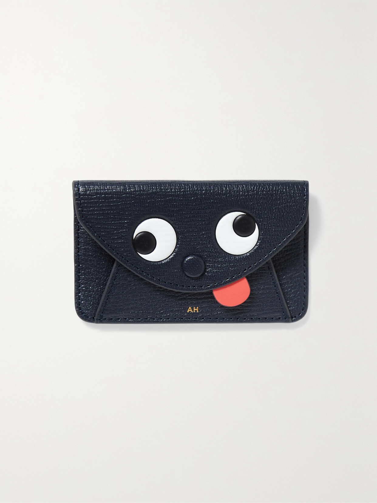 Anya Hindmarch - Zany Textured-leather Cardholder Sticker - Blue