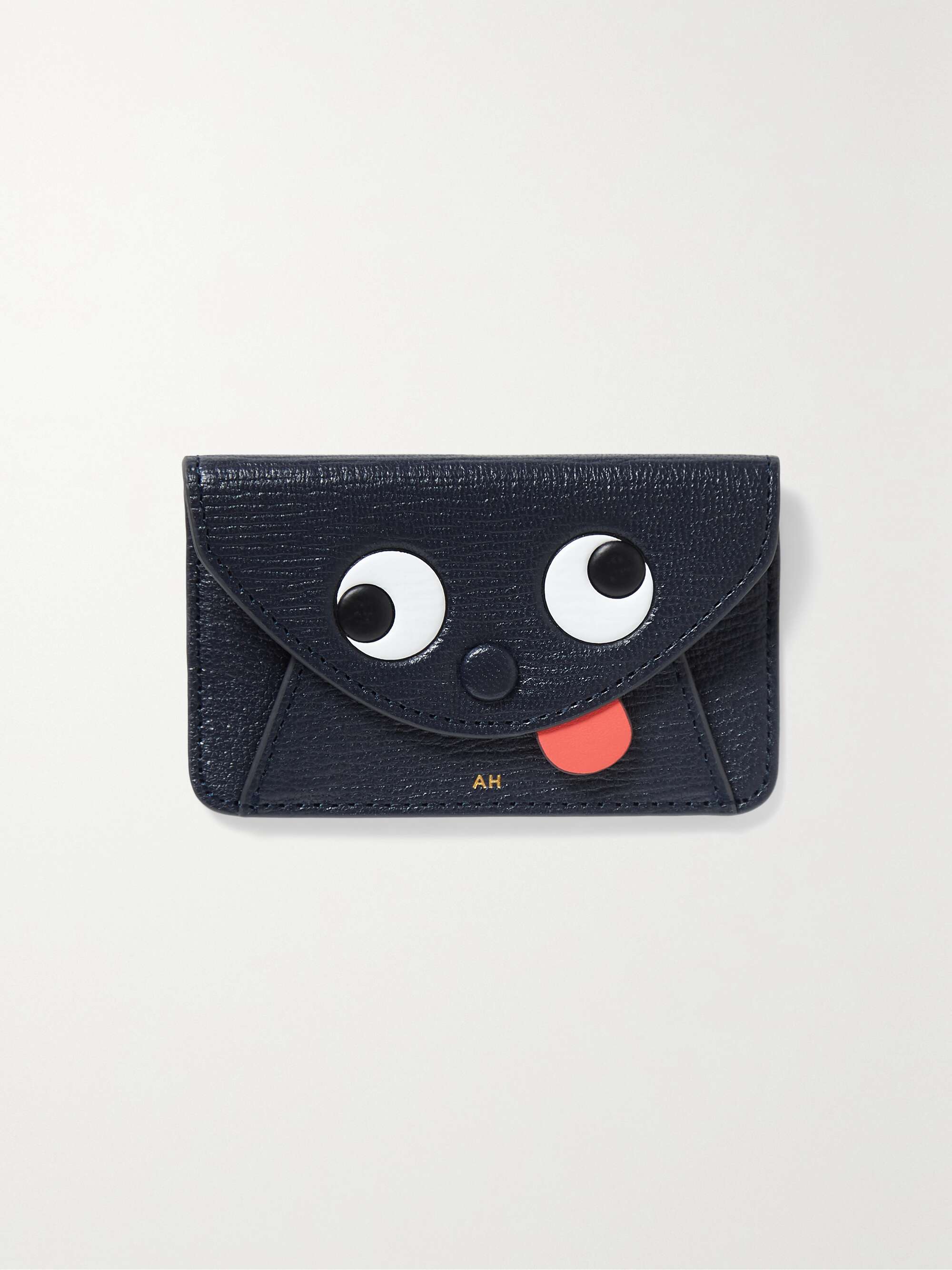 ANYA HINDMARCH Zany texturedleather cardholder sticker NETAPORTER