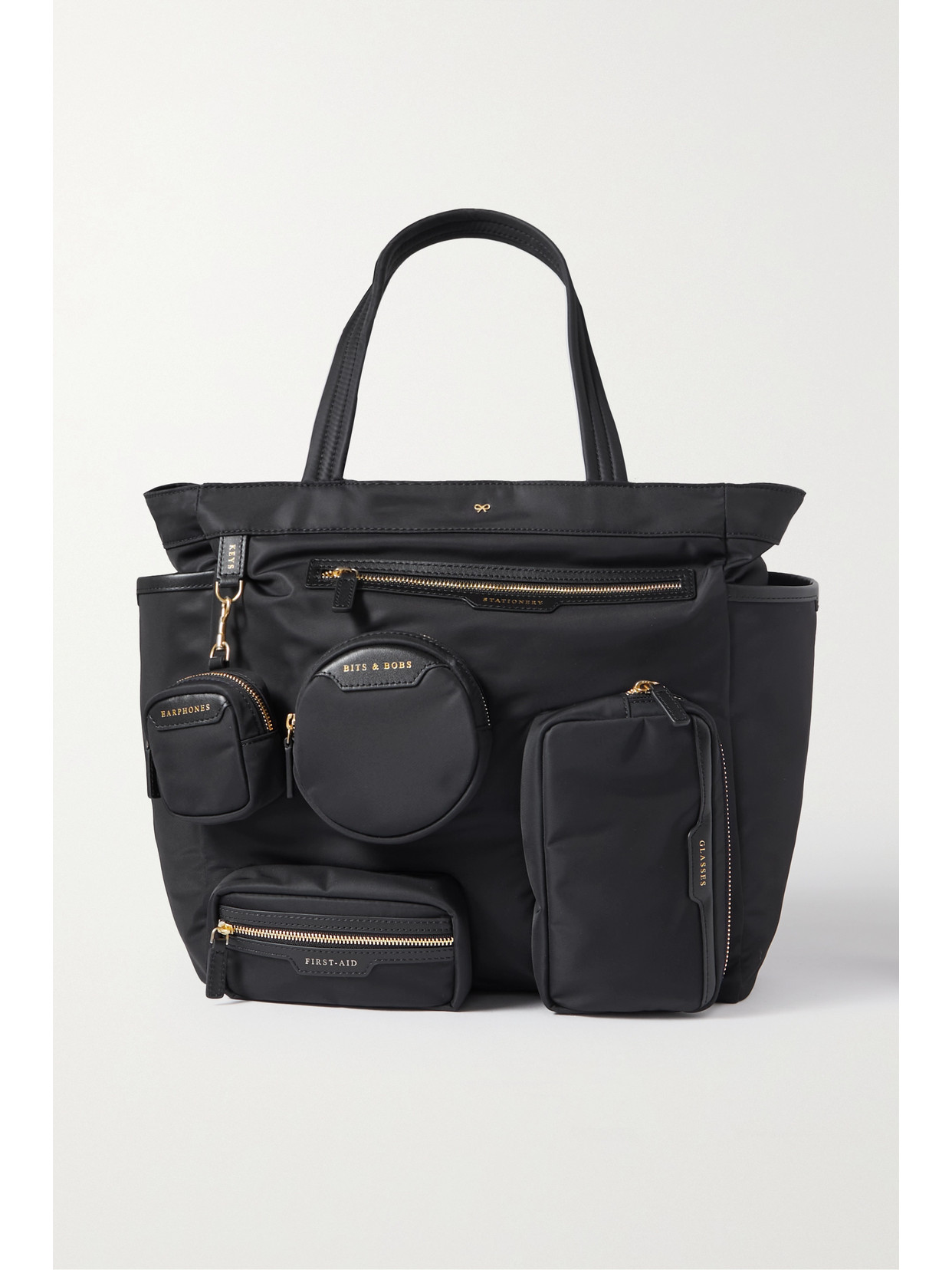 Anya Hindmarch - + Net Sustain Working From Home Leather-trimmed Recyeled Shell Tote - Black