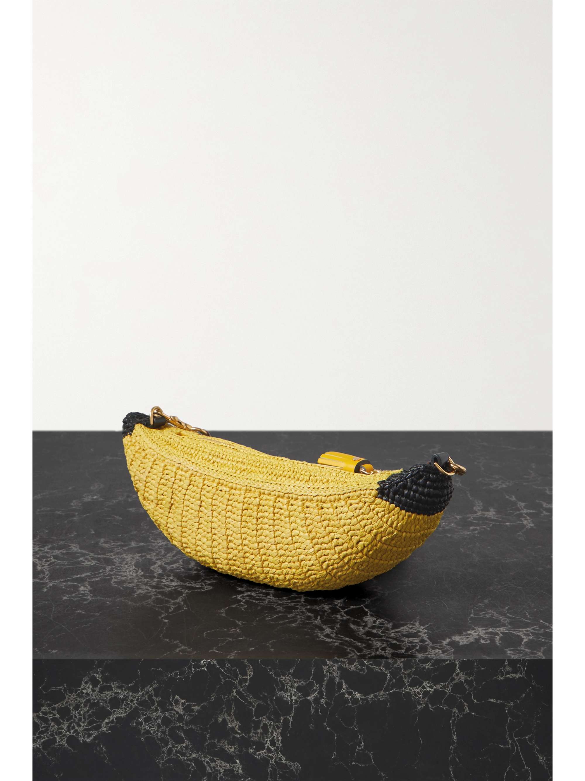 Marigold Banana raffia shoulder bag ANYA HINDMARCH NETAPORTER