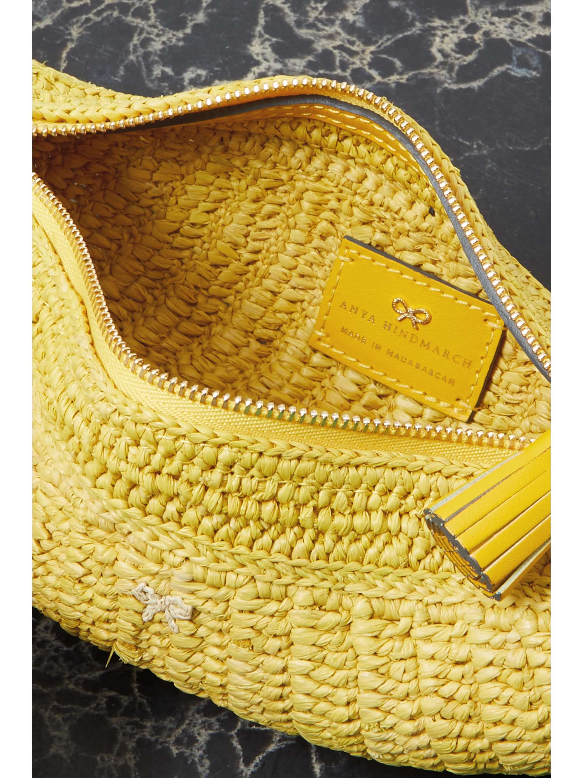 Marigold Banana raffia shoulder bag ANYA HINDMARCH NETAPORTER