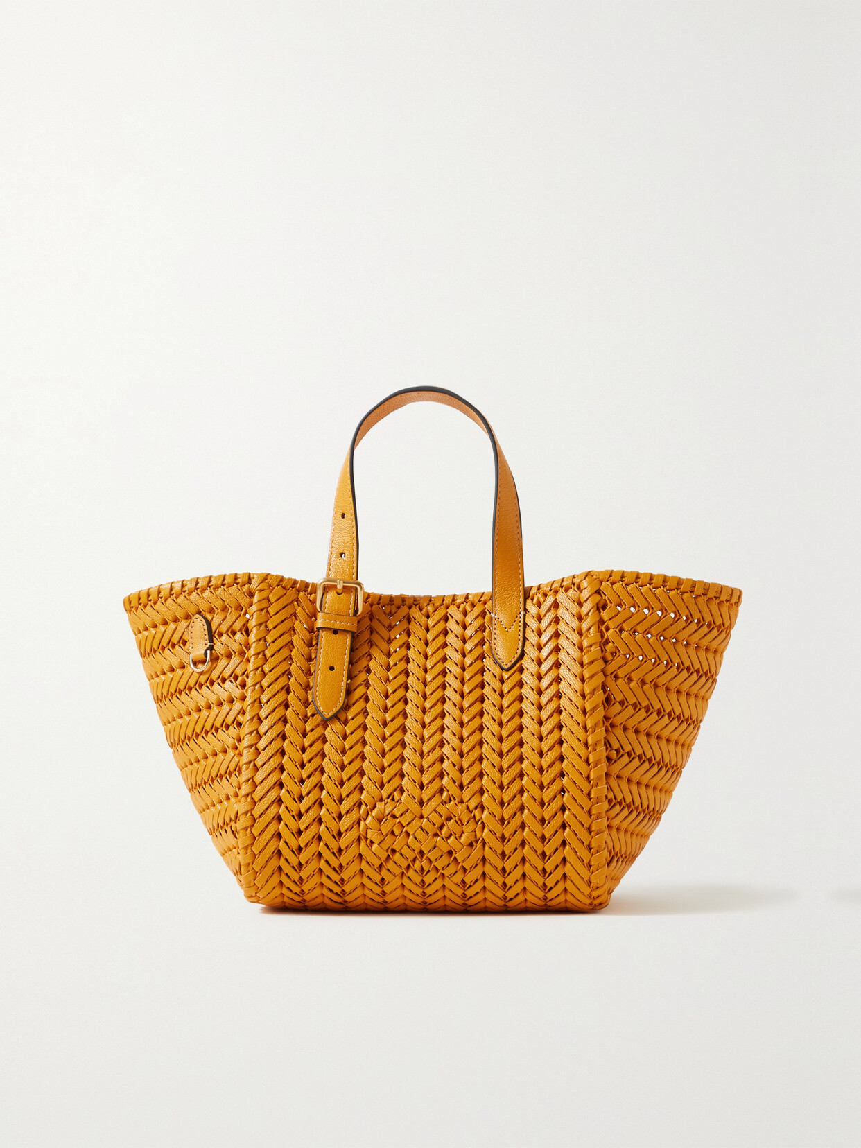 Anya Hindmarch - The Neeson Small Woven Textured-leather Tote - Orange