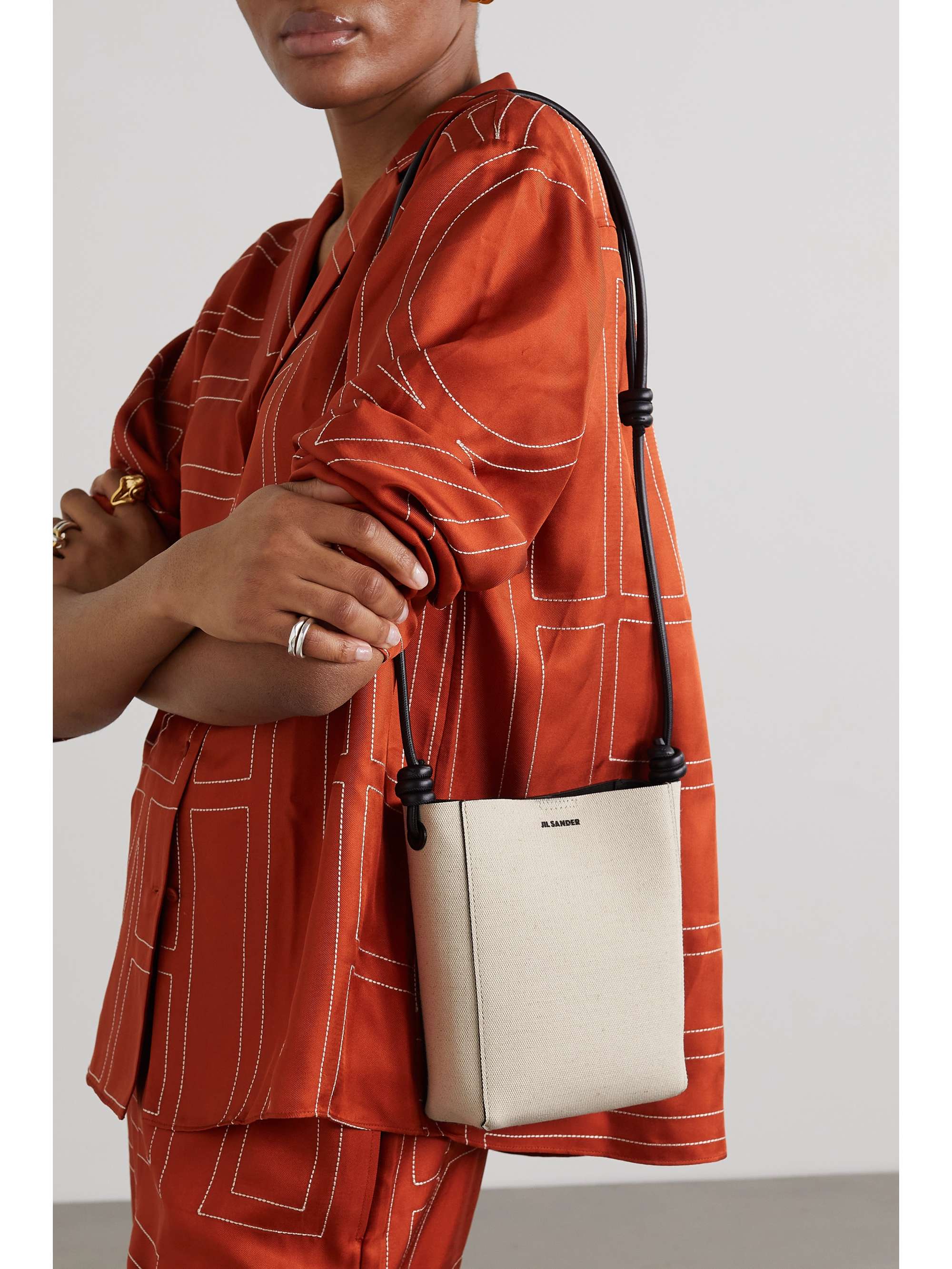 JIL SANDER Knotted leather shoulder bag