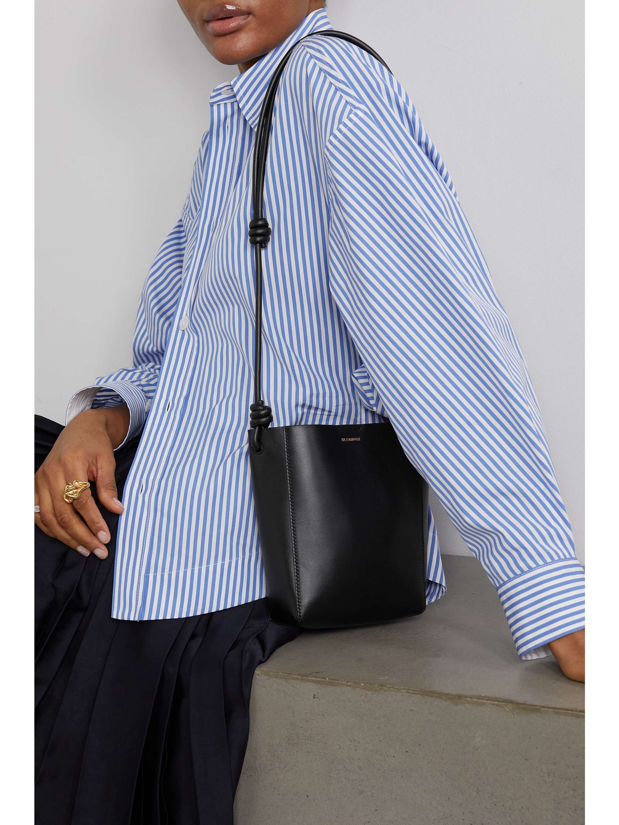 JIL SANDER Knotted leather shoulder bag