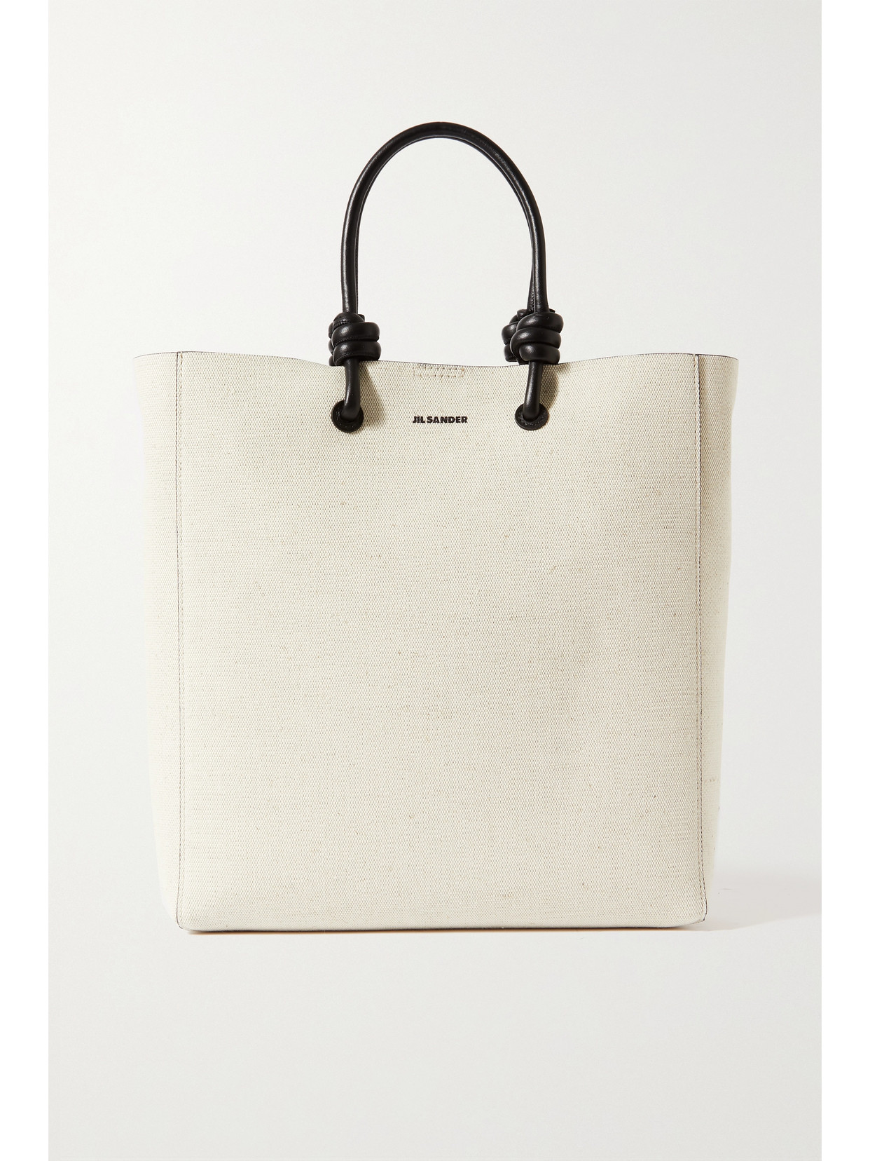 Jil Sander - Knotted Leather And Linen Tote - Neutrals