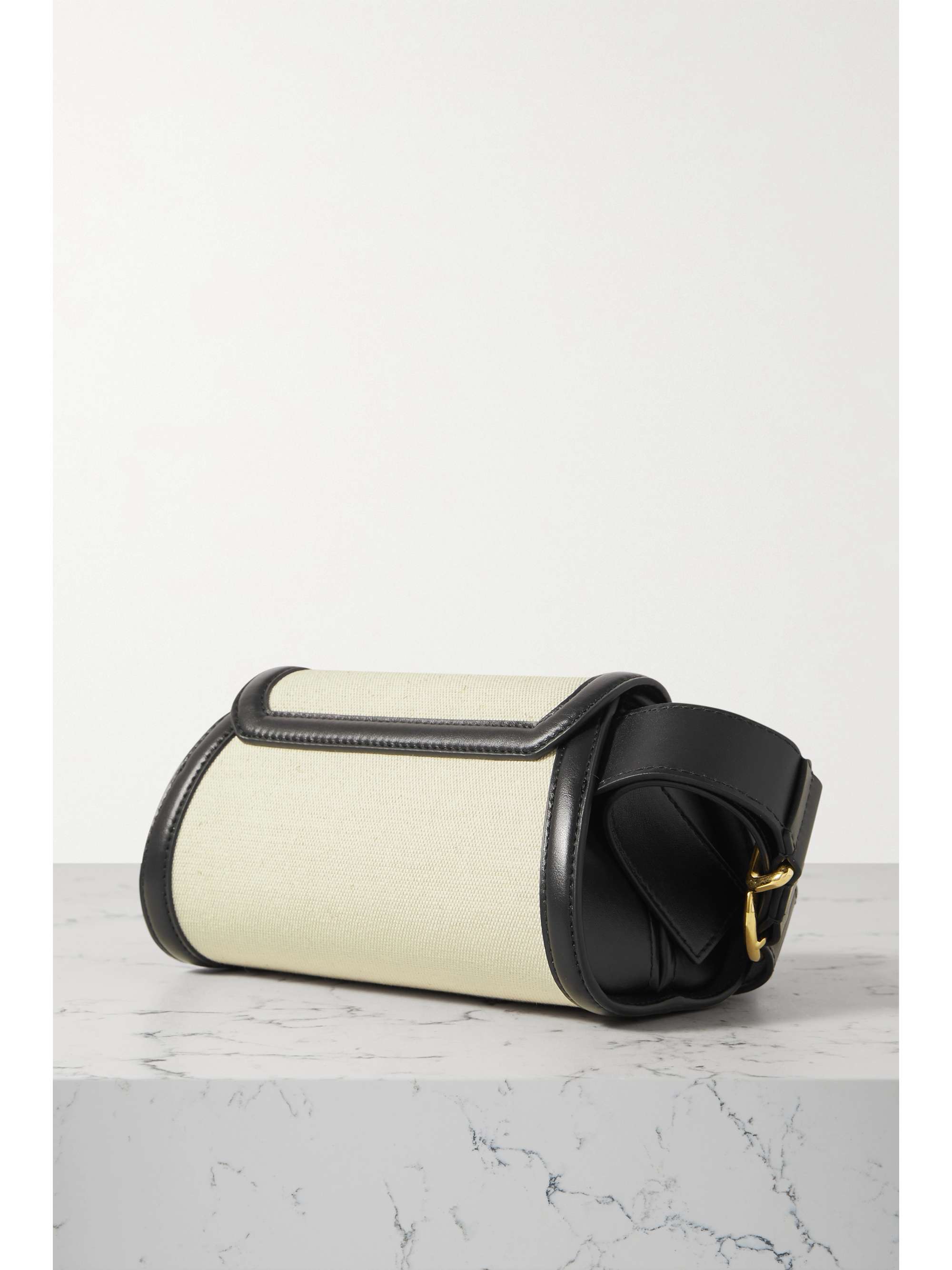 JIL SANDER Leather-trimmed canvas shoulder bag