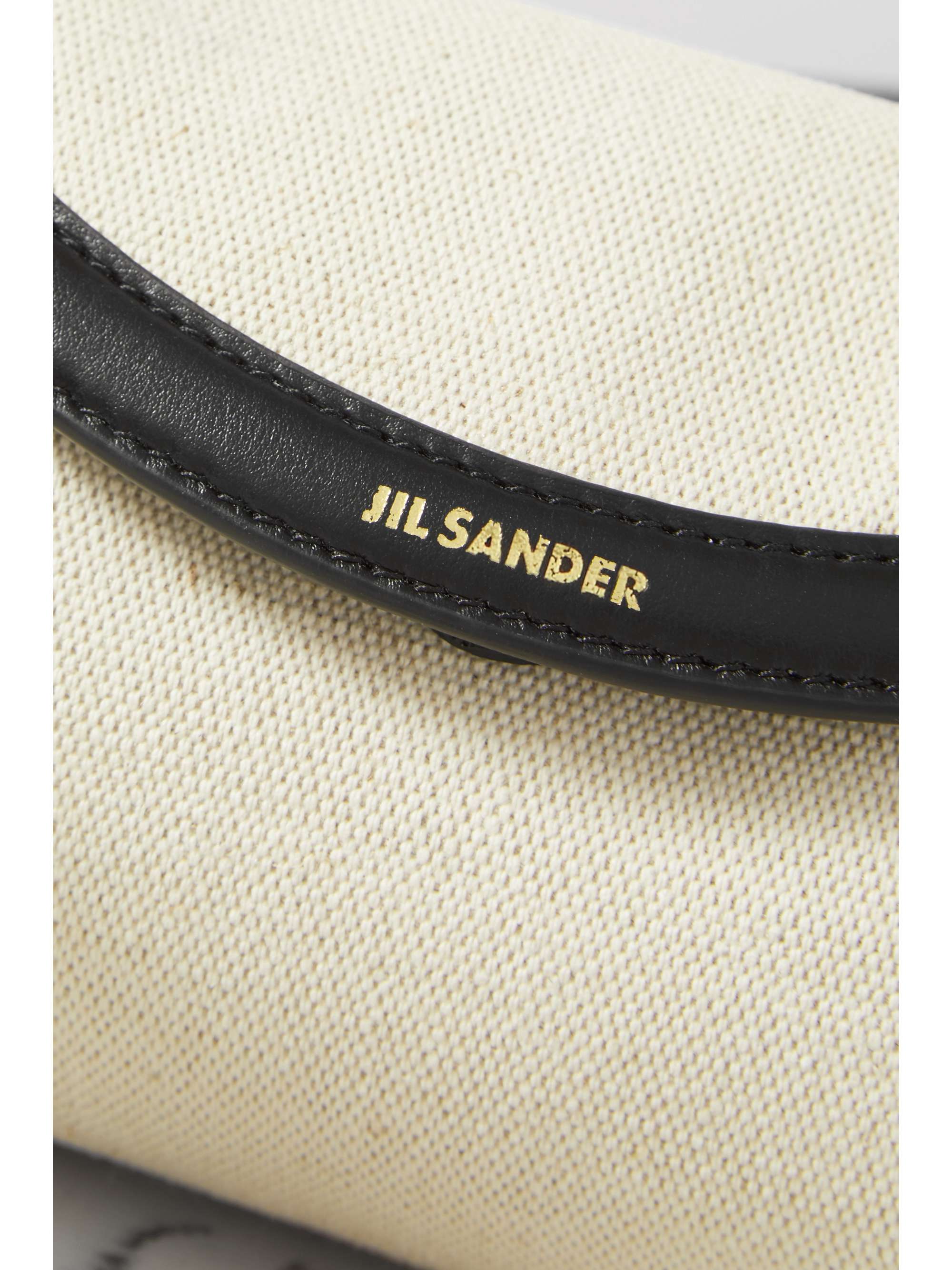 JIL SANDER Leather-trimmed canvas shoulder bag