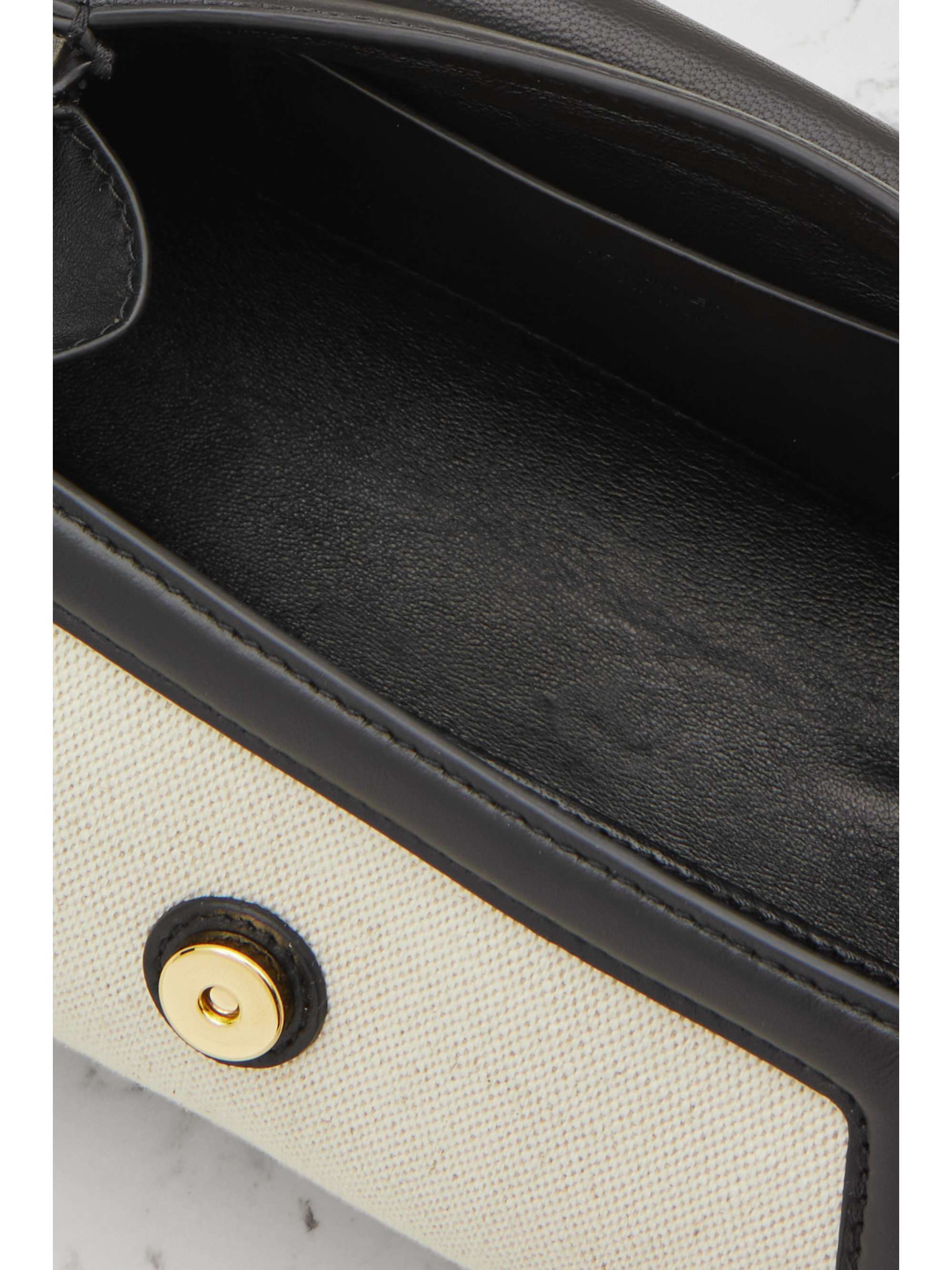 JIL SANDER Leather-trimmed canvas shoulder bag
