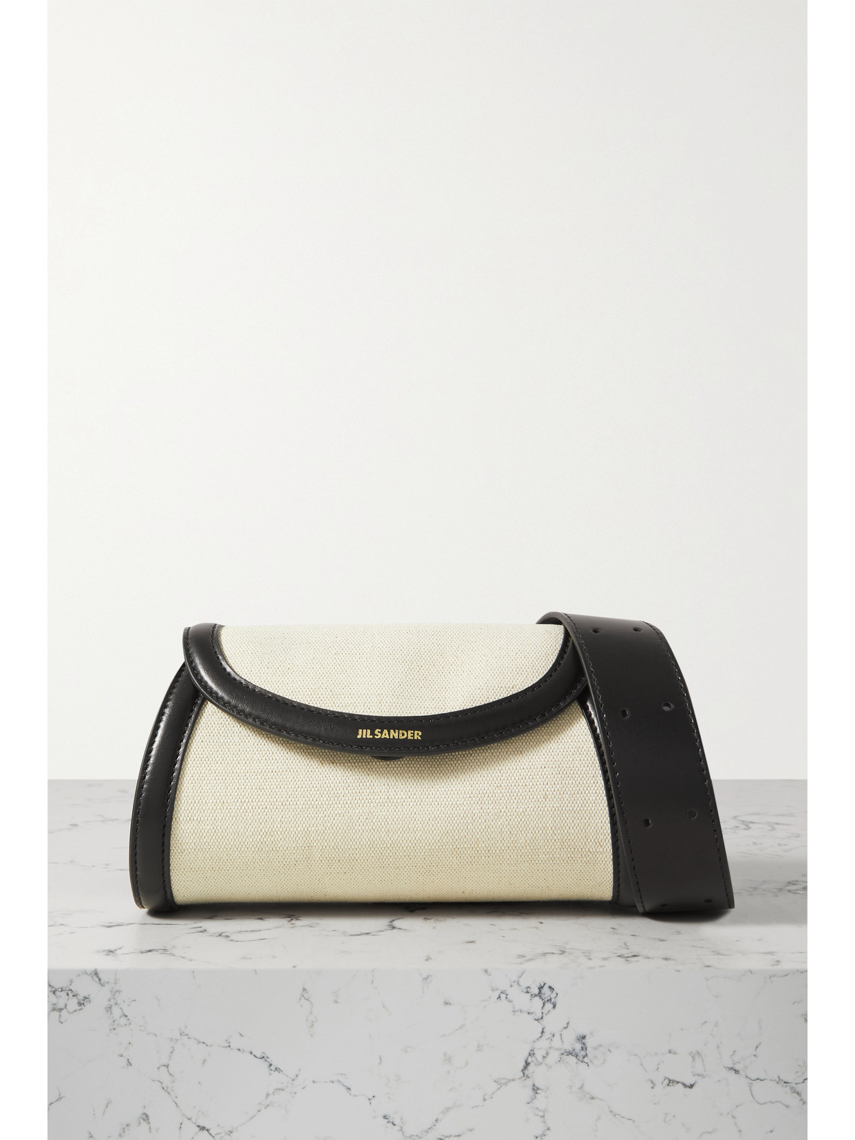 Jil Sander - Leather-trimmed Canvas Shoulder Bag - Neutrals