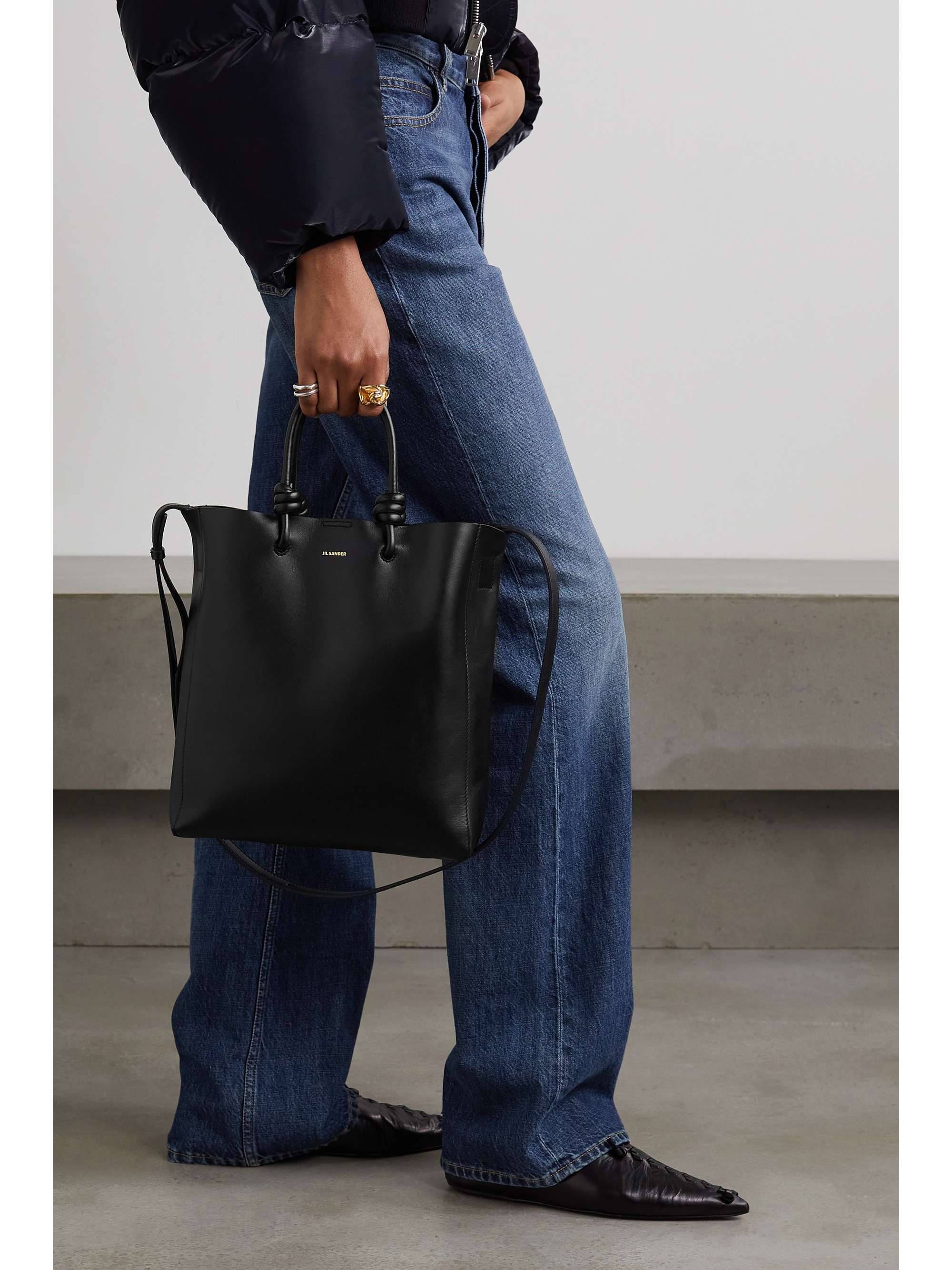JIL SANDER Knotted leather tote