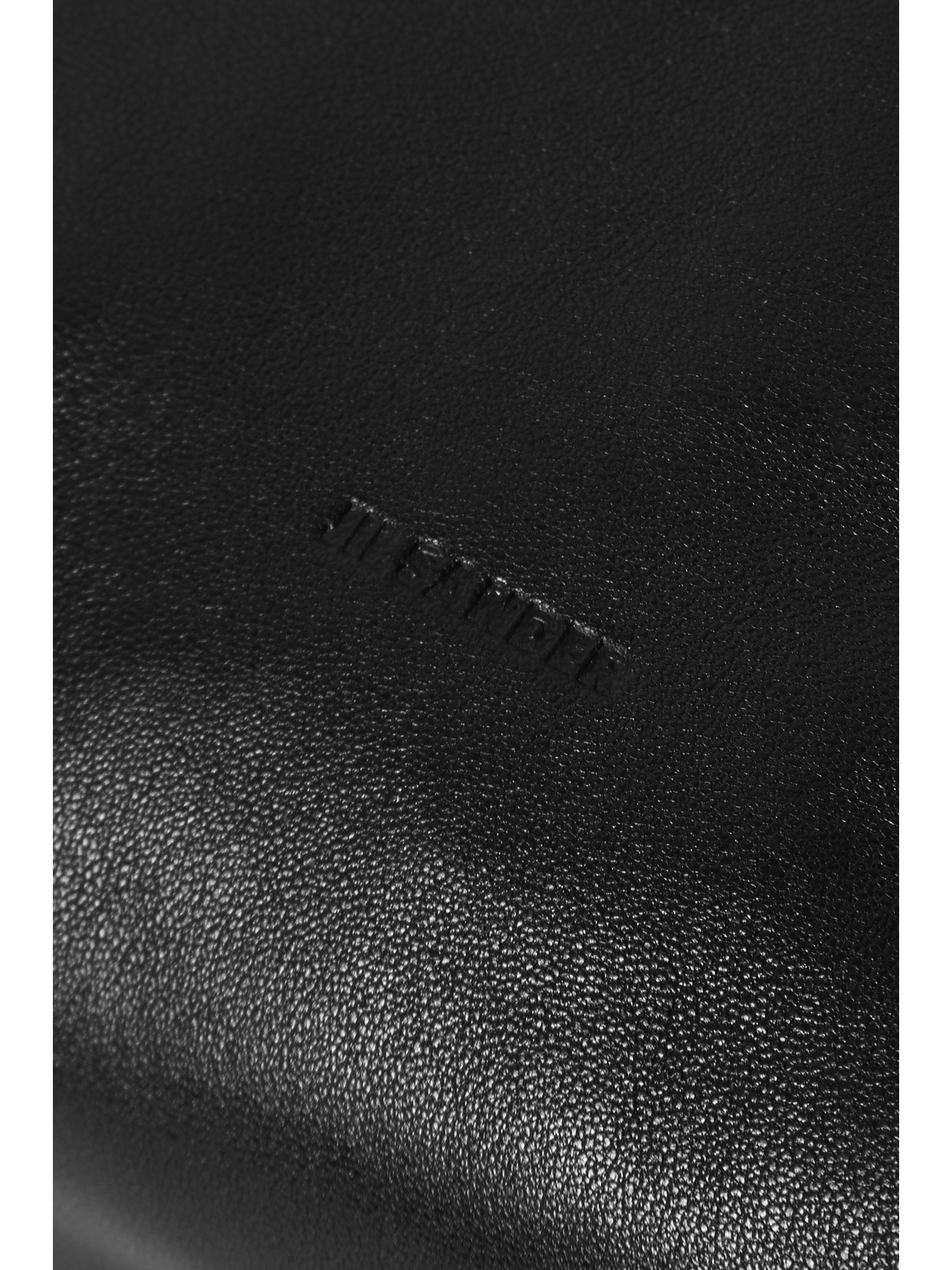 Jil Sander Drawstring Leather Shoulder Bag In Black