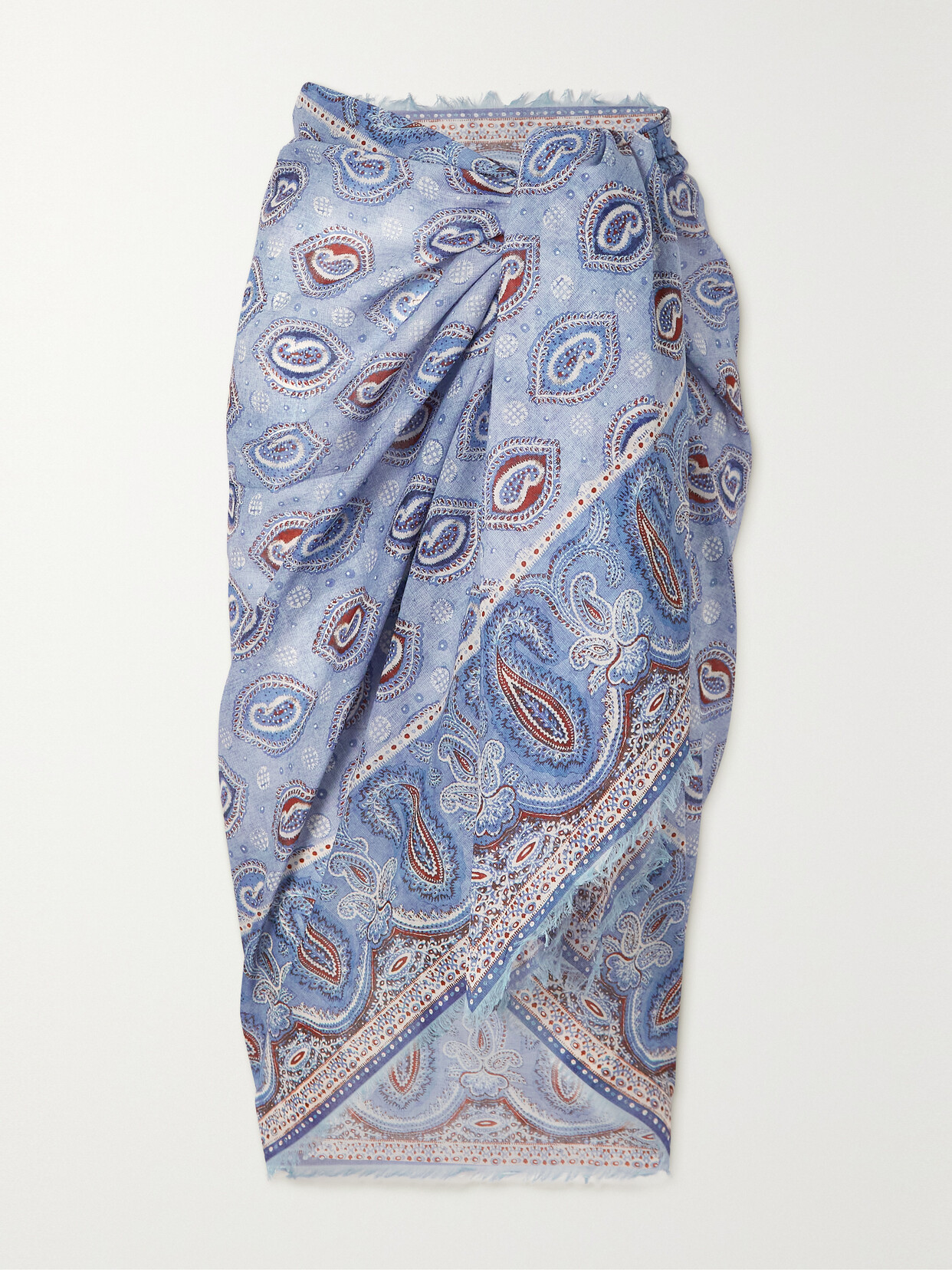 Zimmermann Paisley-print Cotton Pareo In Blue Paisley