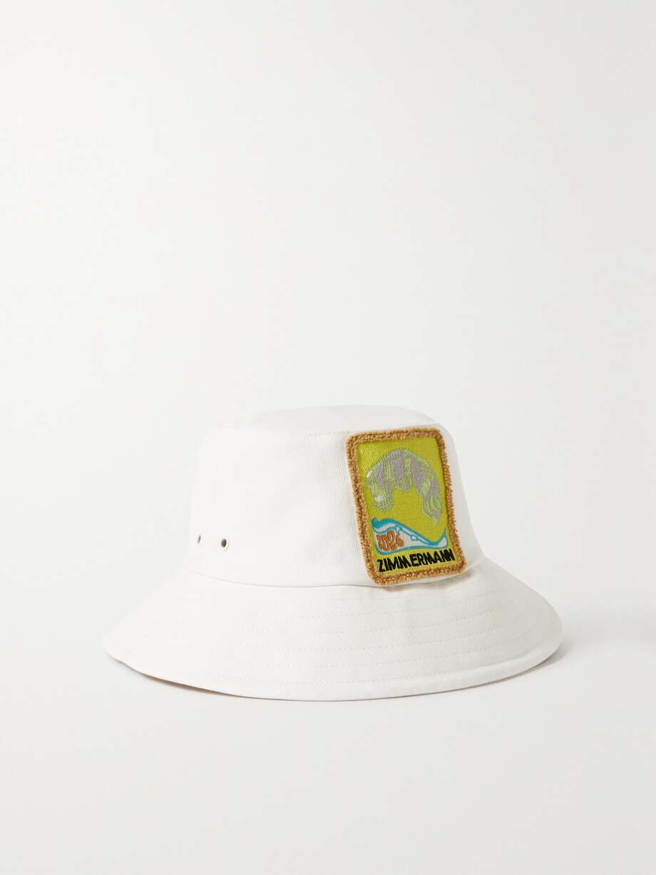 net-a-porter.com | Appliquéd cotton-twill bucket hat