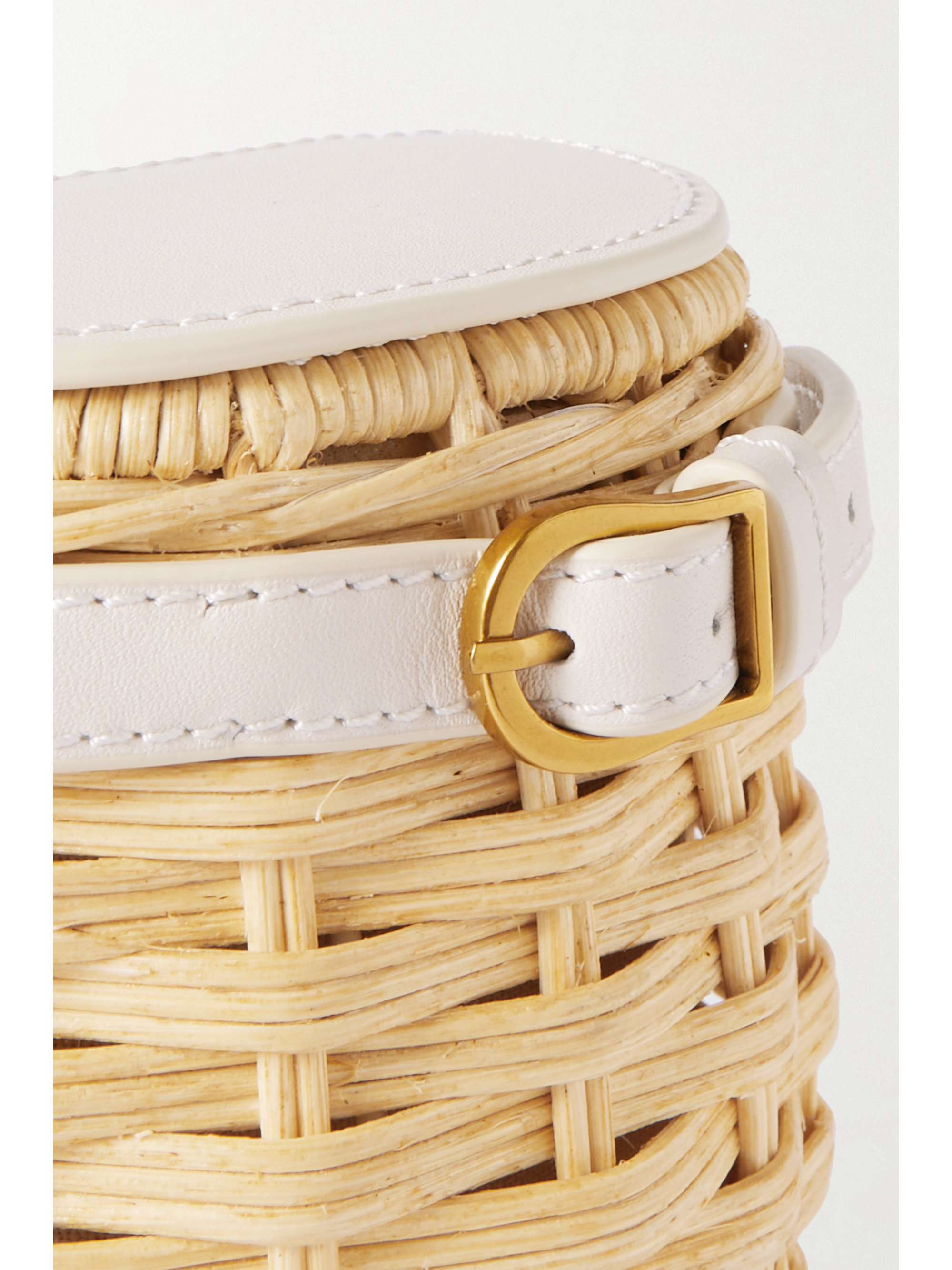 ZIMMERMANN Mini leather-trimmed wicker belt bag