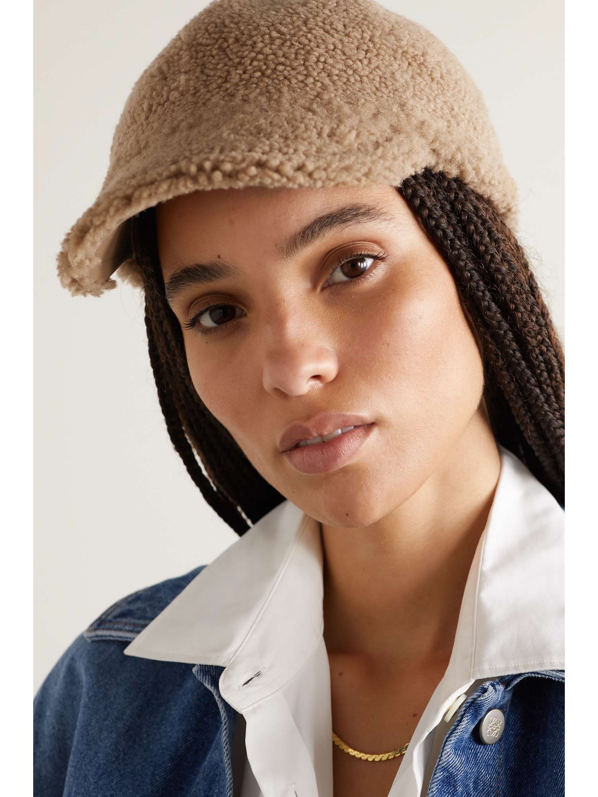 YVES SALOMON Shearling baseball cap