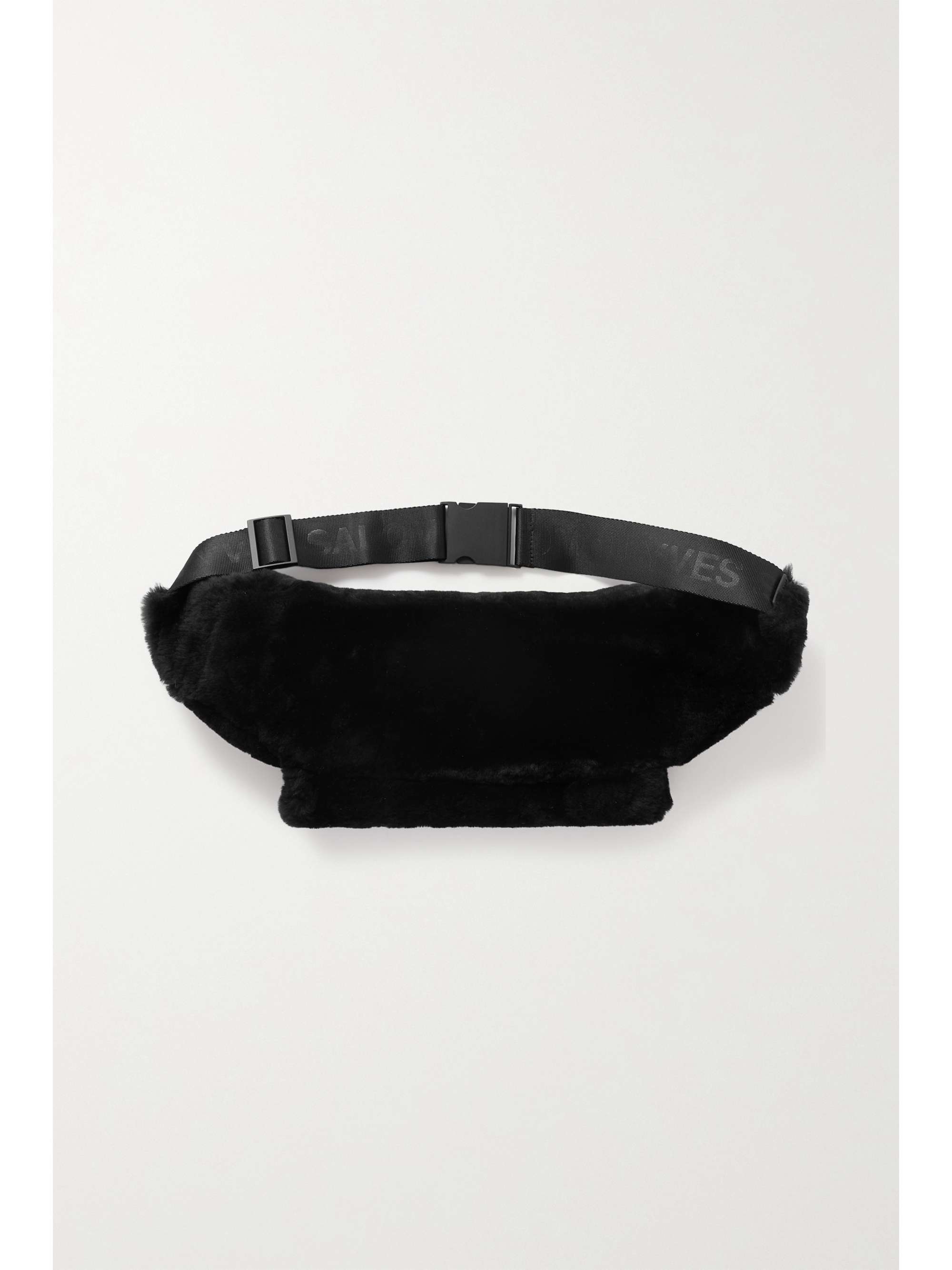 YVES SALOMON Grosgrain-trimmed faux fur belt bag