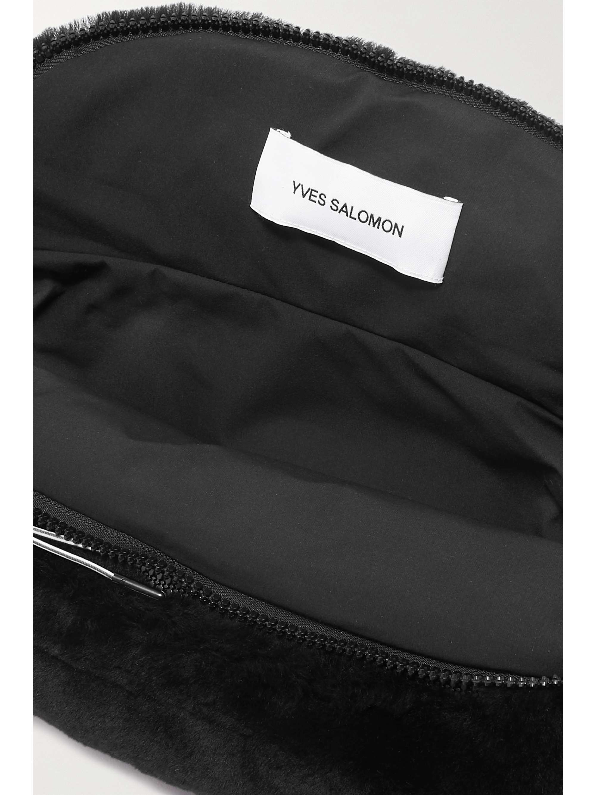 YVES SALOMON Grosgrain-trimmed faux fur belt bag