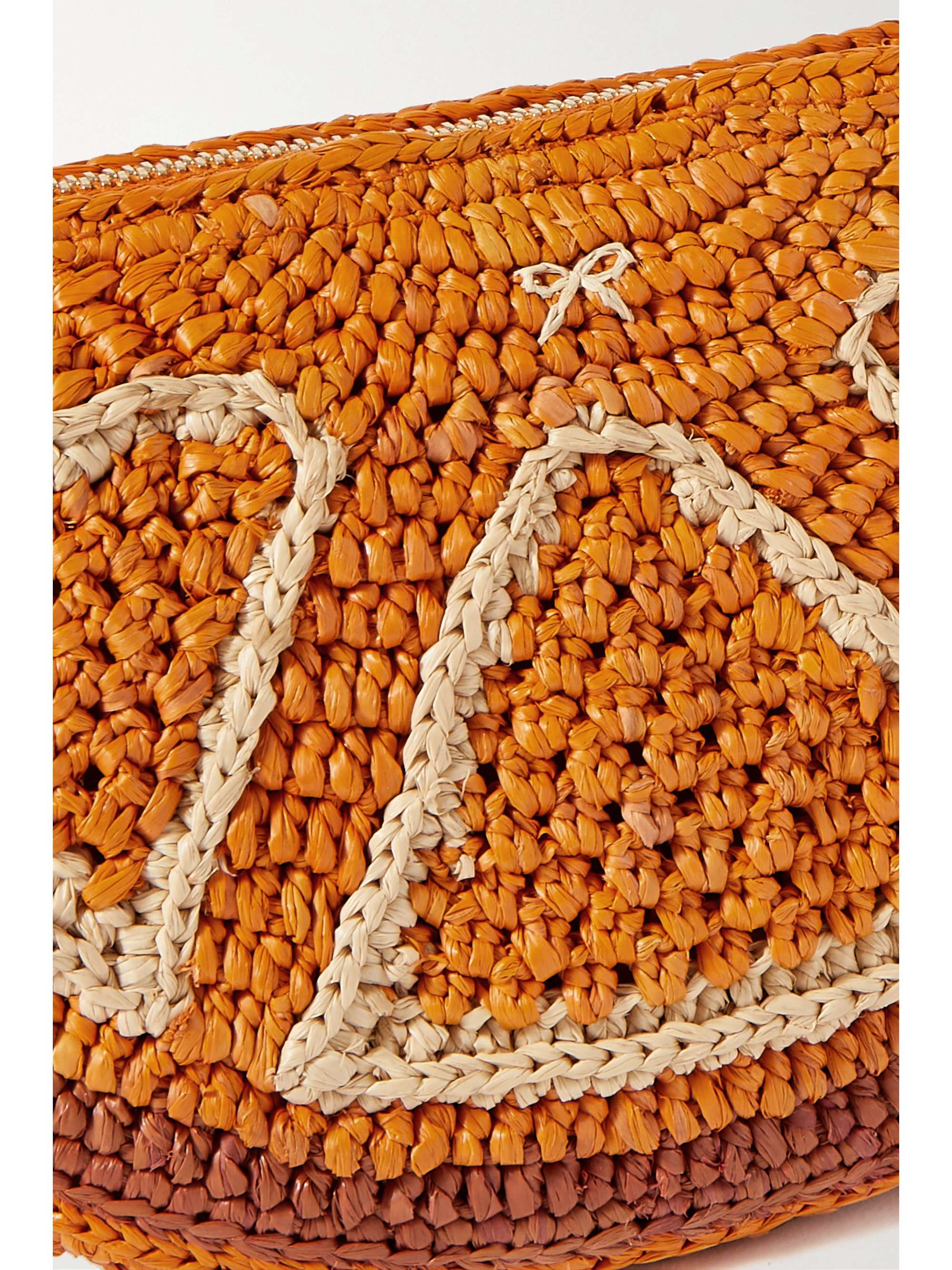 ANYA HINDMARCH Orange raffia shoulder bag NETAPORTER