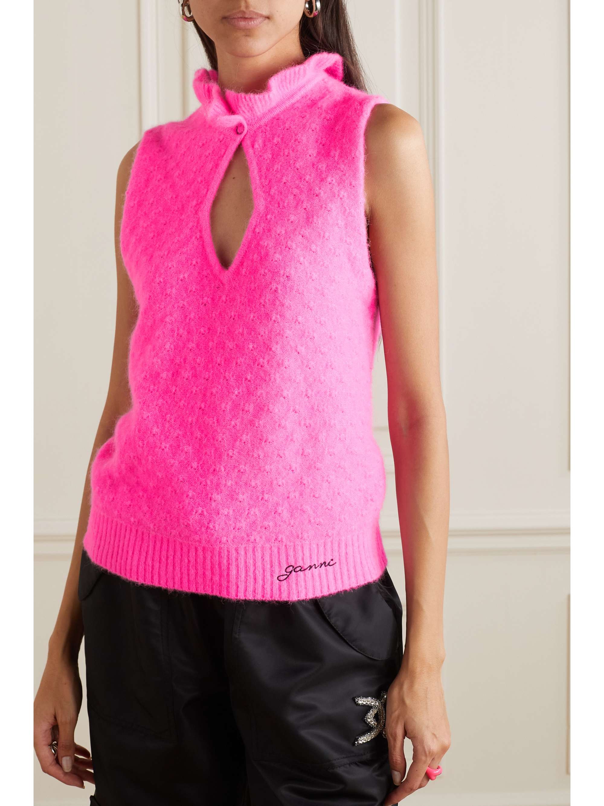 GANNI + NET SUSTAIN knitted turtleneck vest