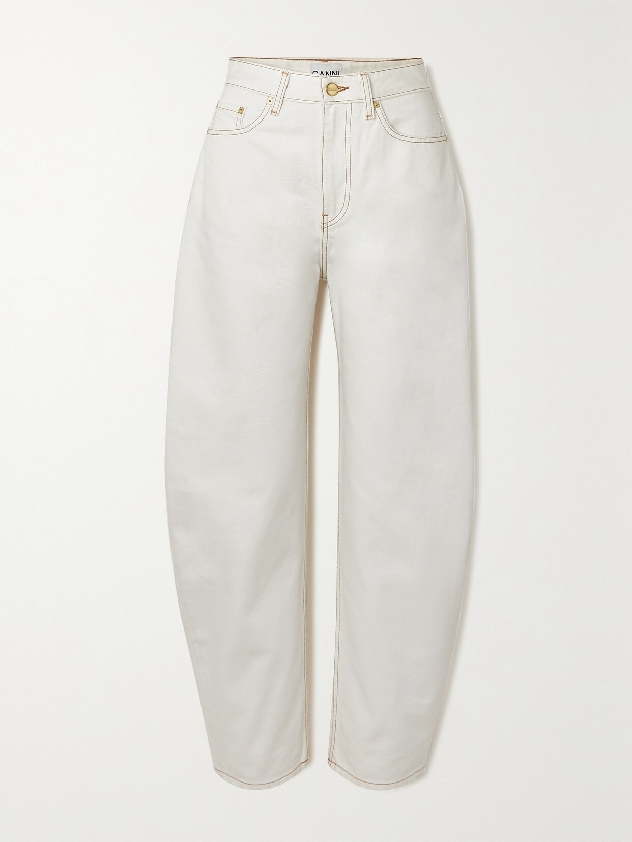 GANNI - + Net Sustain Mid-rise Tapered Organic Jeans - White