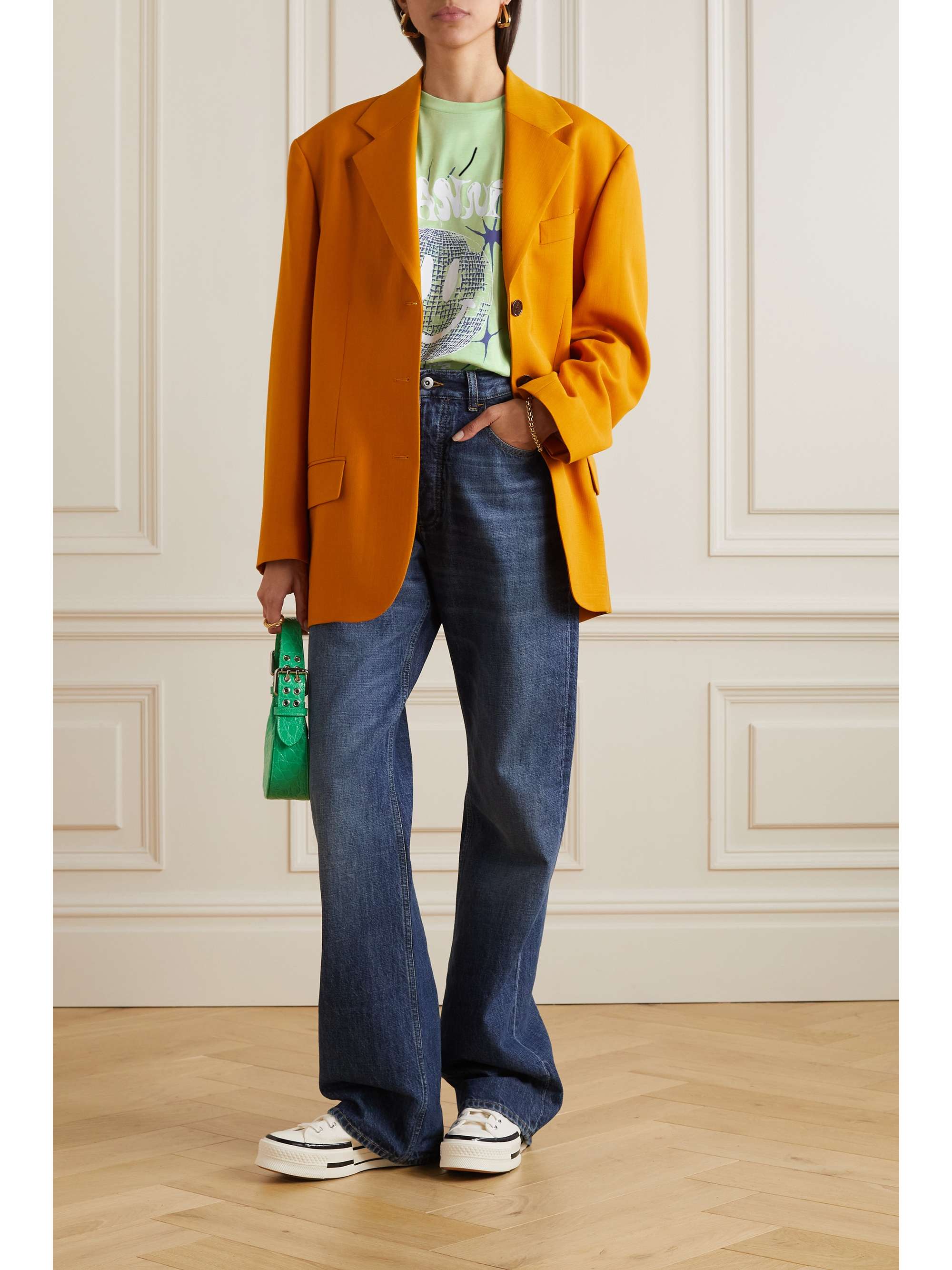 GANNI + NET SUSTAIN Printed organic cotton-jersey T-shirt