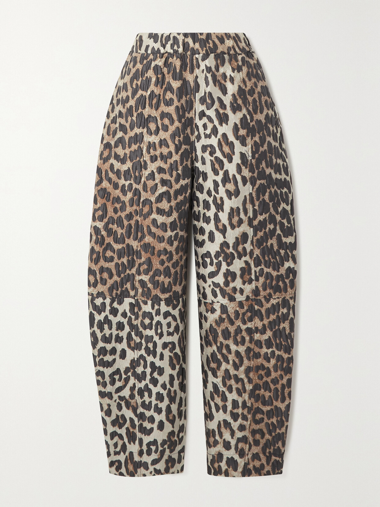 GANNI - + Net Sustain Recycled Leopard Jacquard-knit Tapered Pants - Animal print