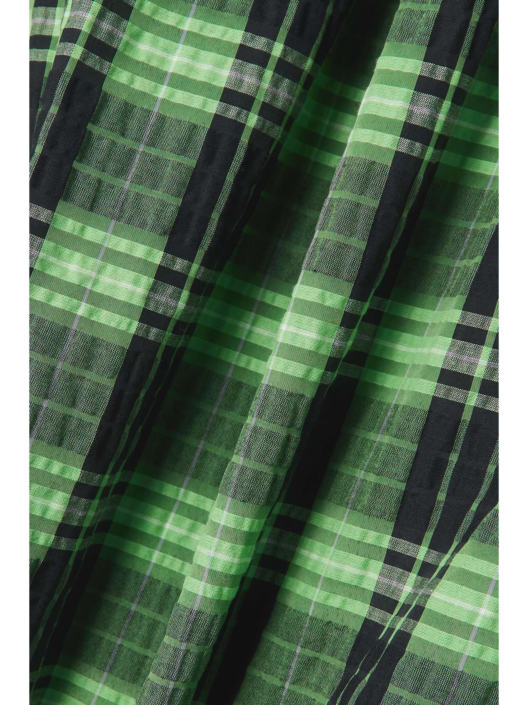 GANNI + NET SUSTAIN tiered checked seersucker midi dress