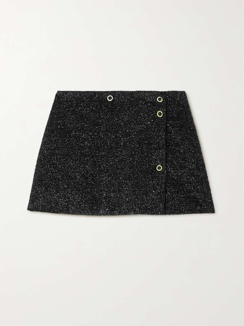 Ganni + Net Sustain Metallic Recycled Knitted Mini Skirt