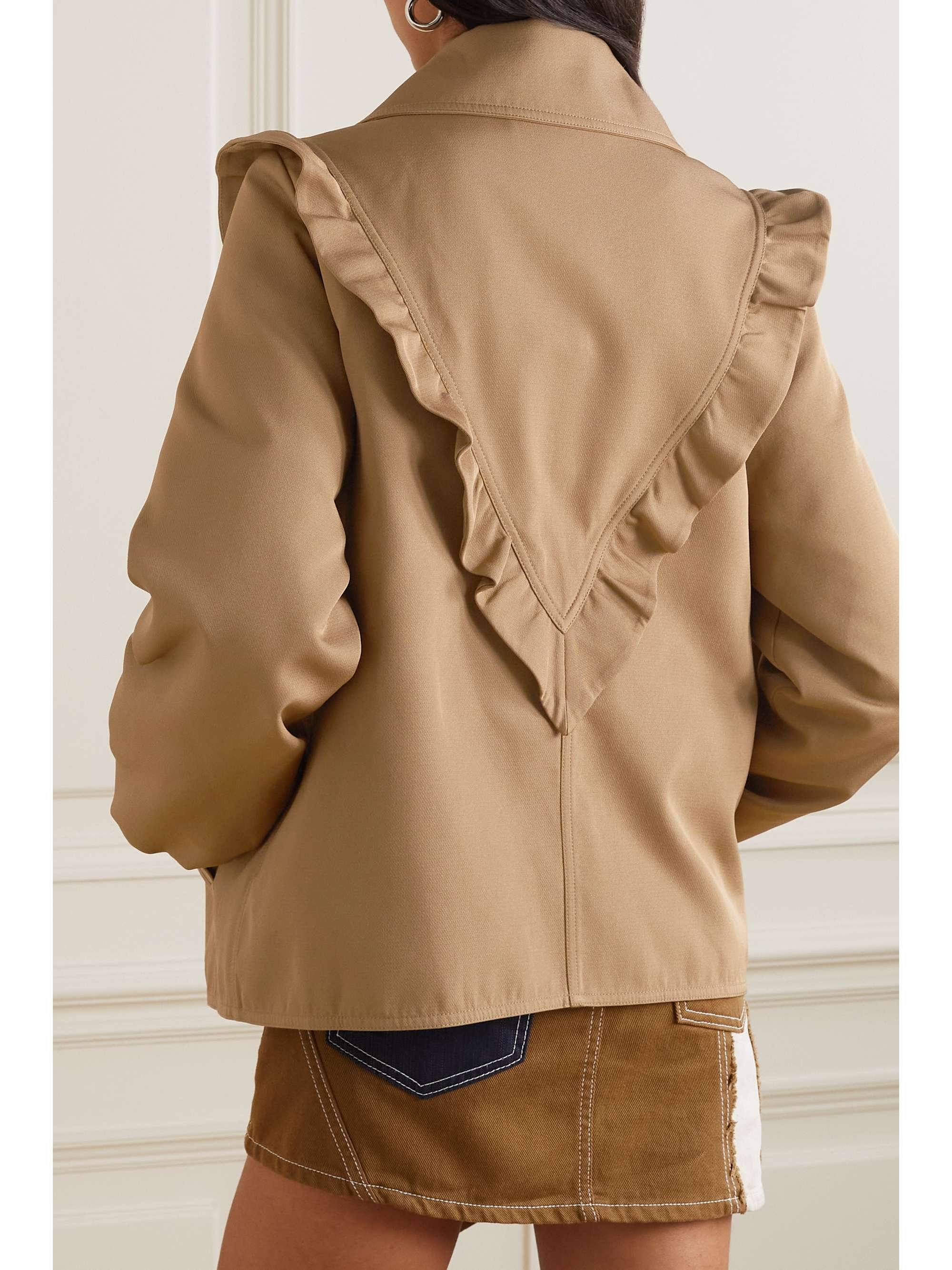 GANNI + NET SUSTAIN Ruffled recycled-twill jacket