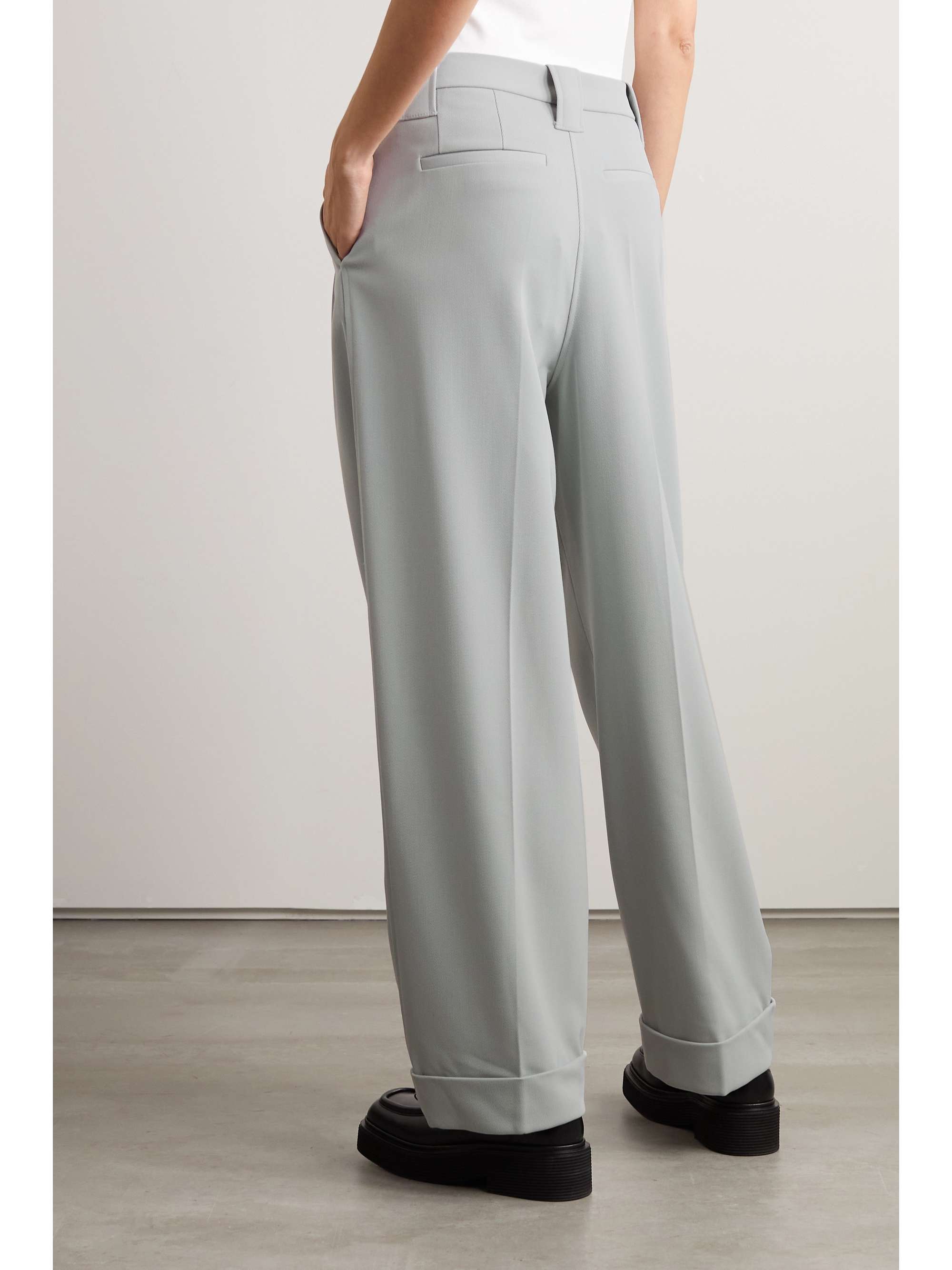 GANNI + NET SUSTAIN pleated recycled-twill straight-leg pants