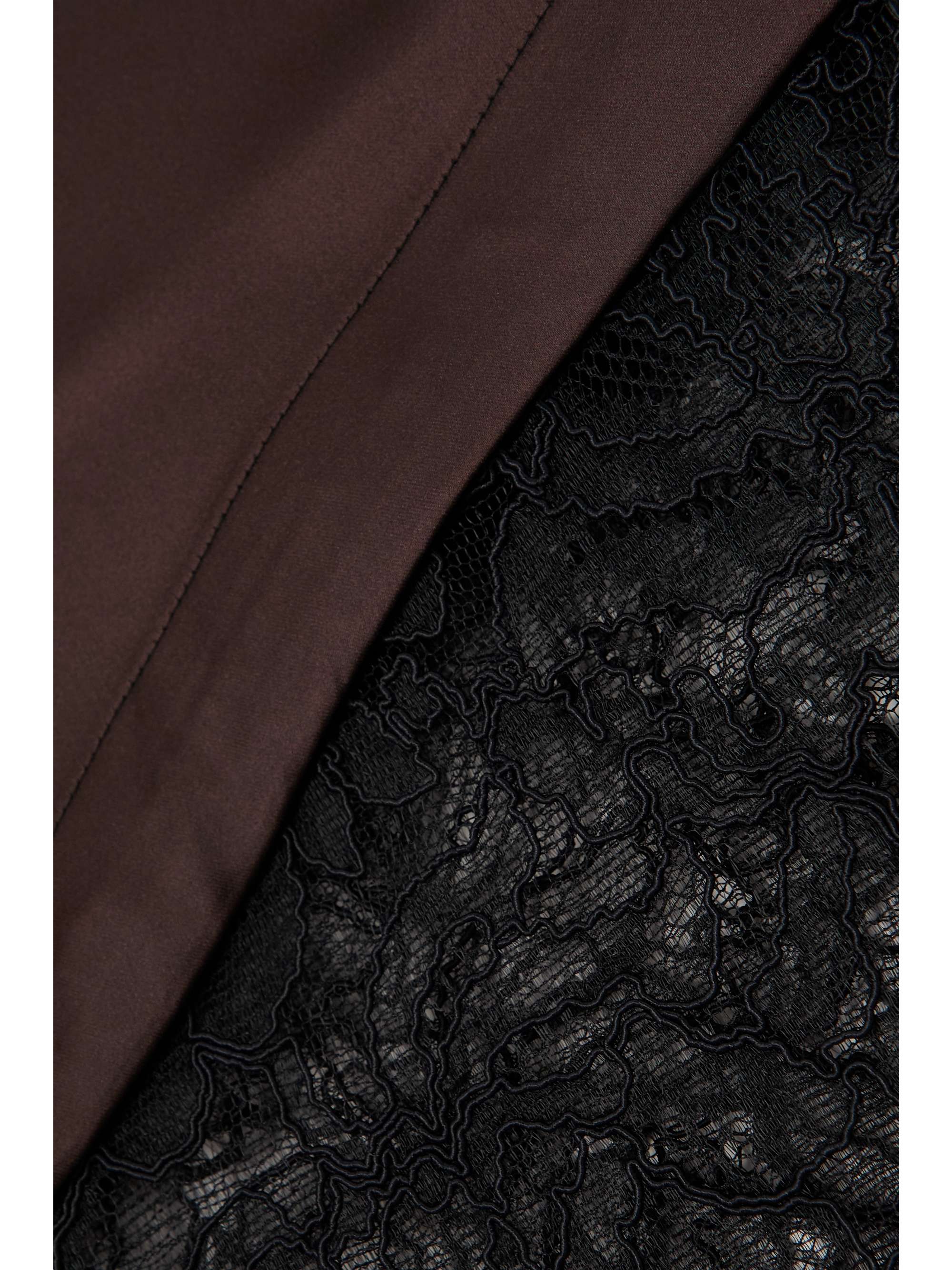 GANNI Stretch-recycled satin and corded lace wrap skirt