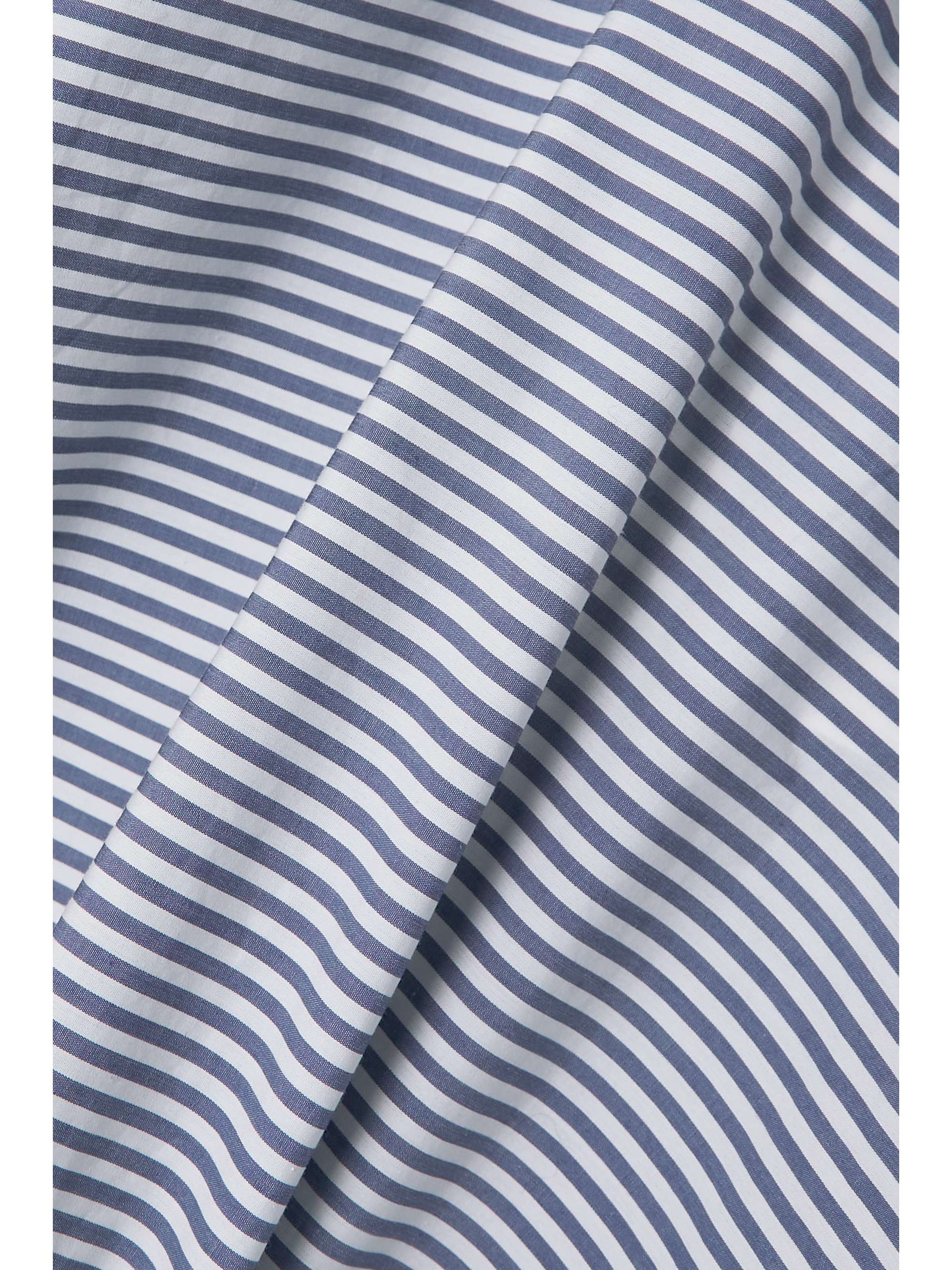 GANNI + NET SUSTAIN asymmetric striped cotton-poplin shirt