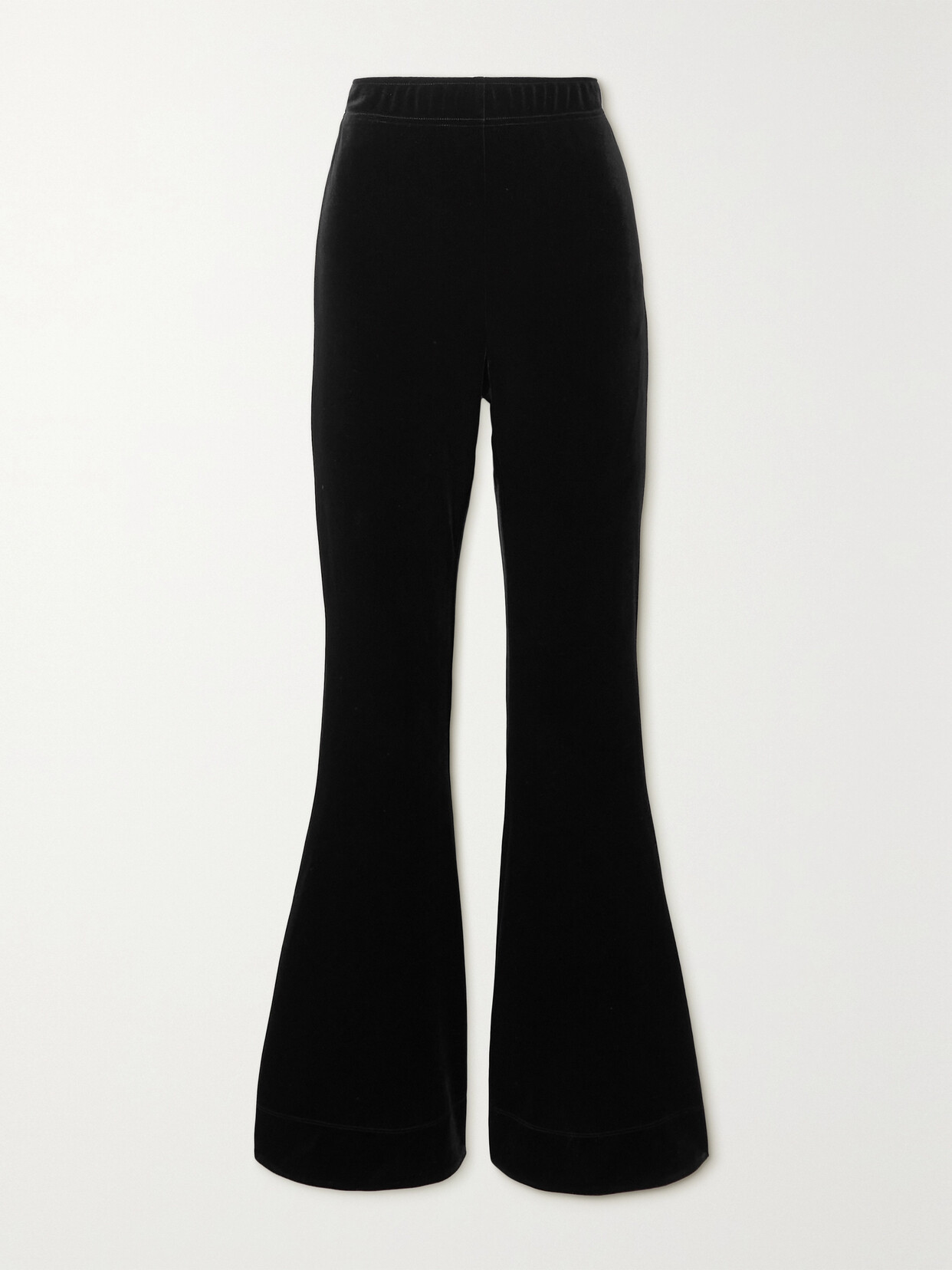 GANNI + NET SUSTAIN STRETCH RECYCLED-VELVET FLARED PANTS