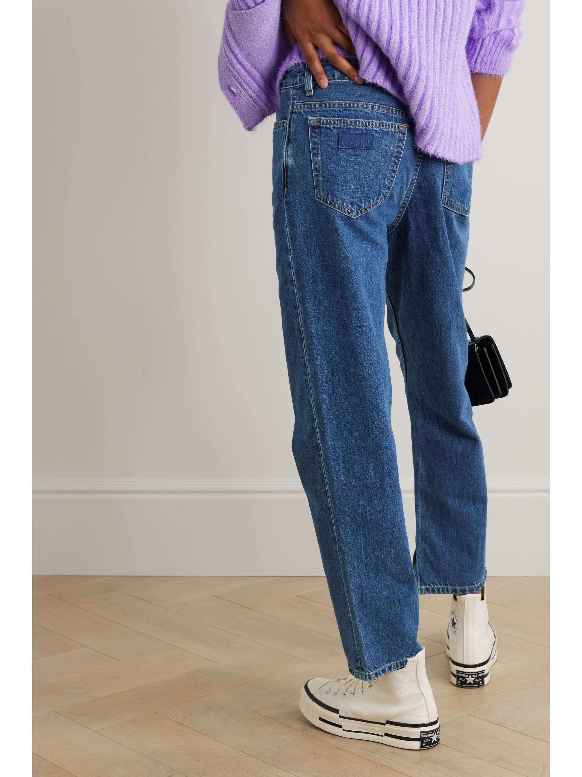 GANNI Figni high-rise straight-leg organic jeans